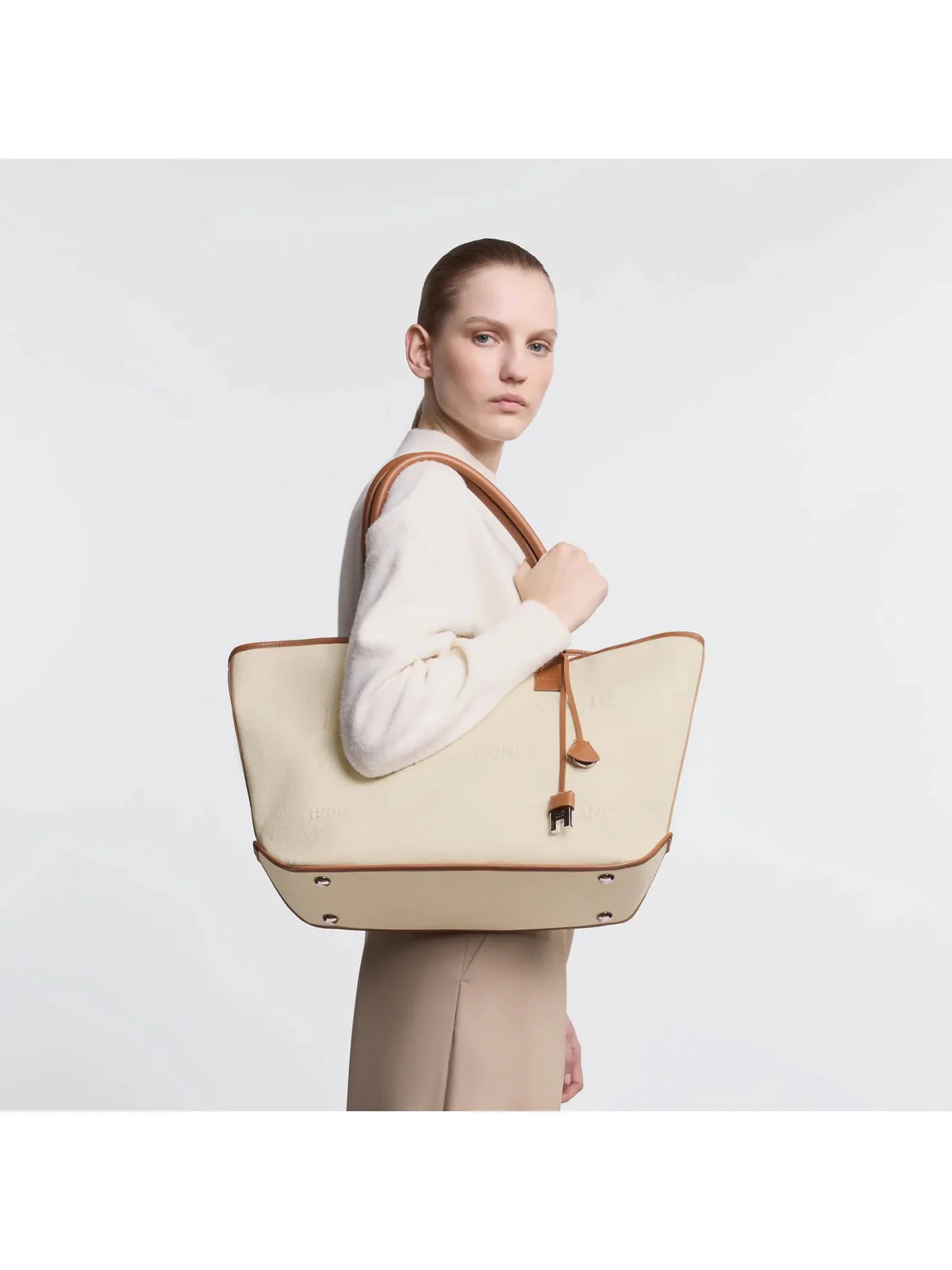 HOGAN Borsa Donna ADDRESS SHOPPING MEDIA TESSUTO KBW01TA2300UH50VA7 B018+S003 - Image 7