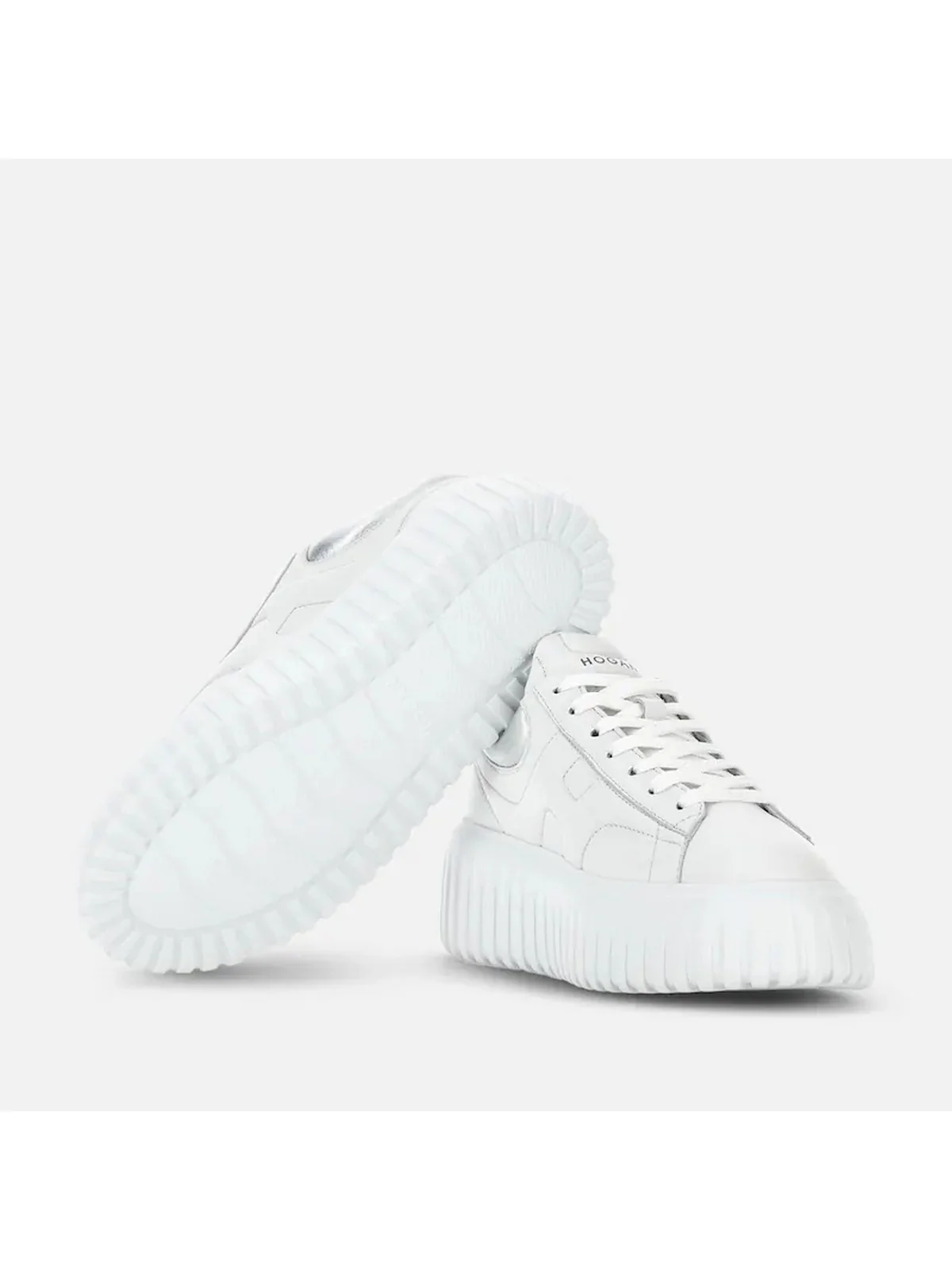 HOGAN Sneaker Donna H-STRIPES ALLACCIATO H HXW6450FC60KU00351 B001(BIANCO)+B200(ARGENTO) - Image 5