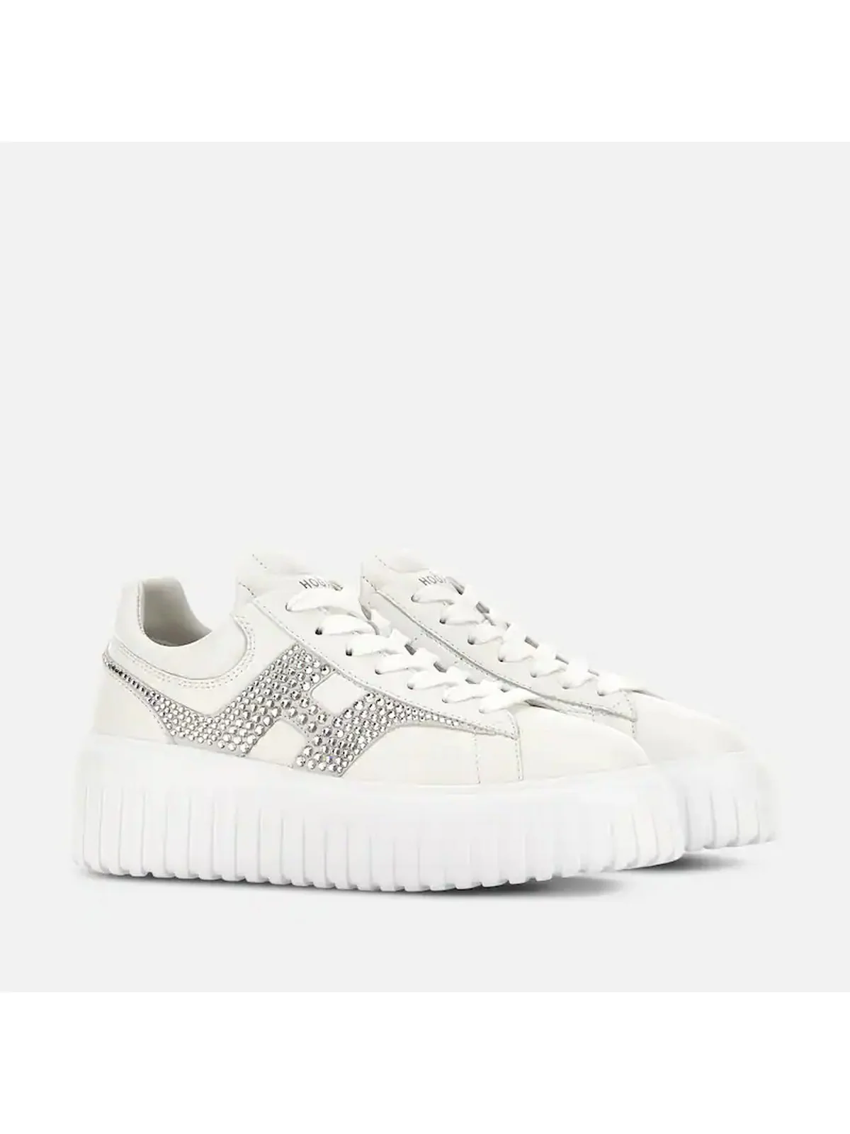 HOGAN Sneaker Donna H-STRIPES ALLACCIATO H STRASS HXW6450FO60U48B001 Bianco - Image 7