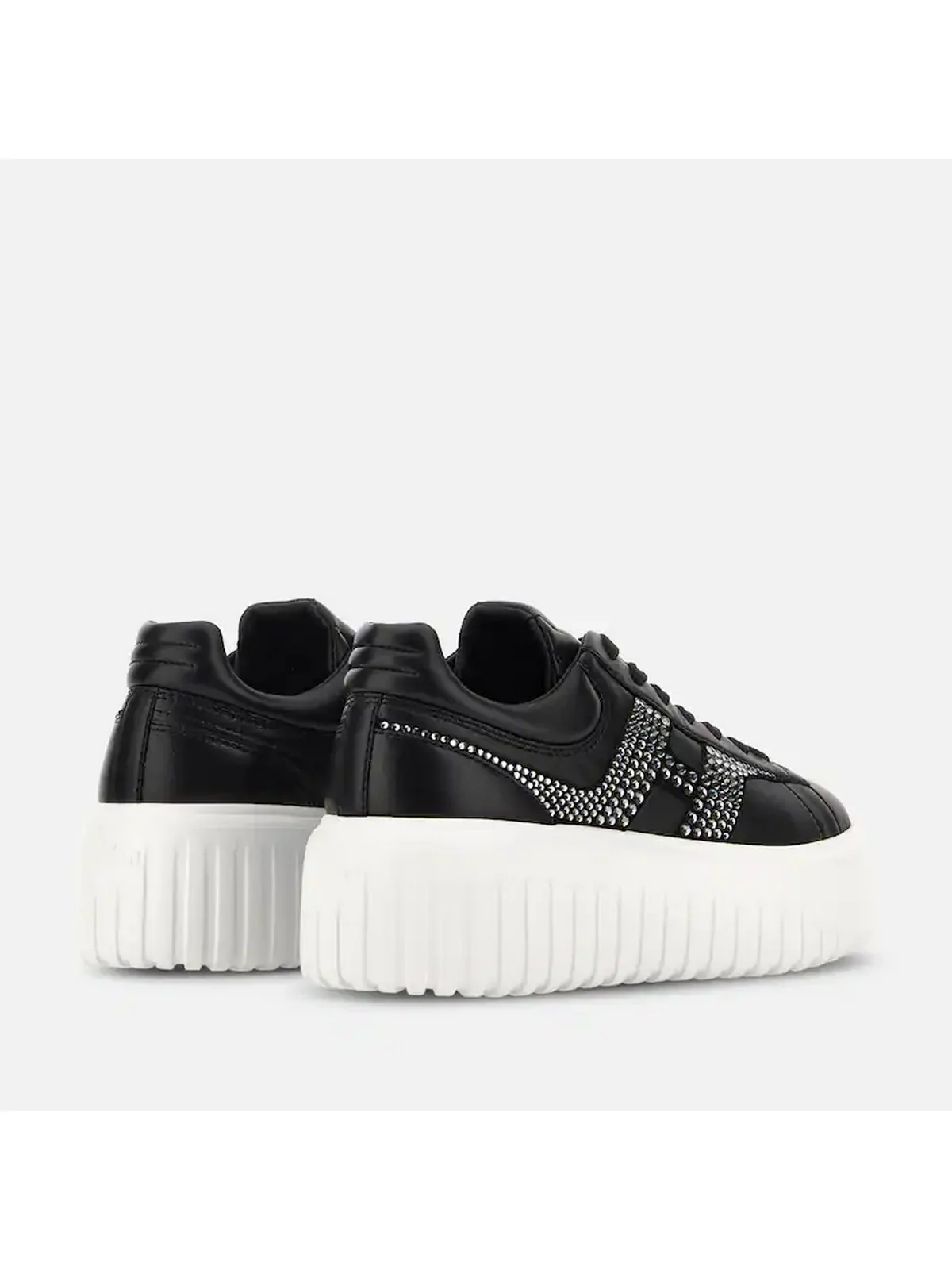 HOGAN Sneaker Donna H-STRIPES ALLACCIATO H STRASS HXW6450FO60U48B999 Nero - Image 4