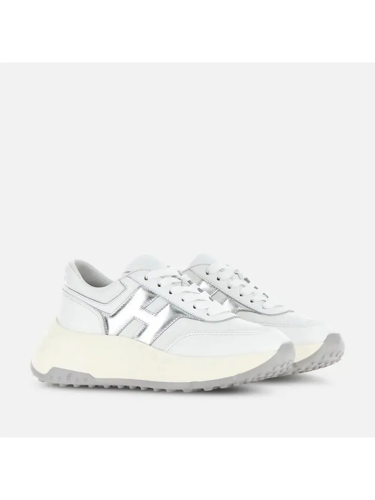 HOGAN Sneaker Donna H669 ALLACCIATO H HXW6690FR30U7I0351 B001(BIANCO)+B200(ARGENTO) - Image 2