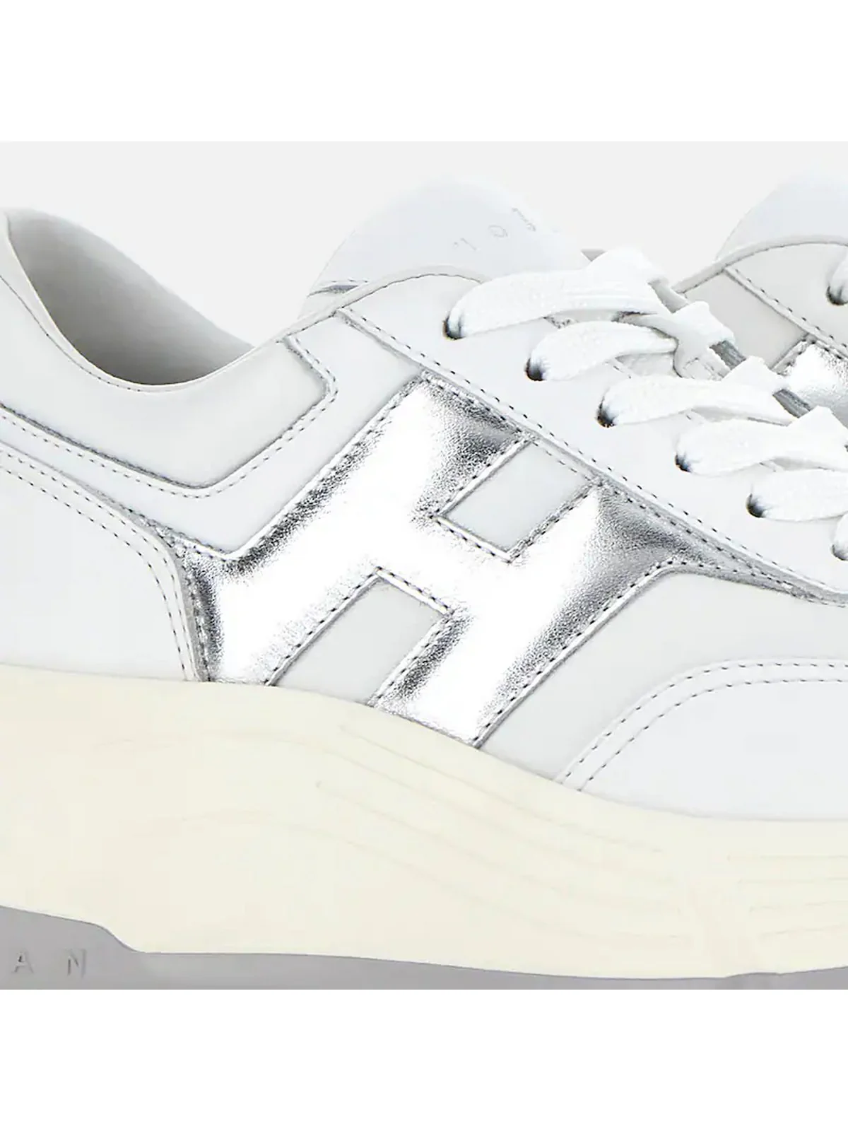 HOGAN Sneaker Donna H669 ALLACCIATO H HXW6690FR30U7I0351 B001(BIANCO)+B200(ARGENTO) - Image 6
