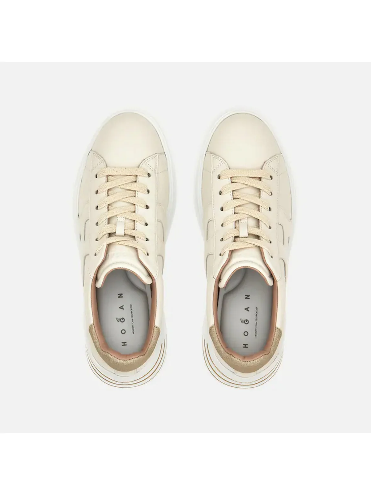 HOGAN Sneaker Donna  HXW5640DN61RCB367T B013(YOGURT)+G210(ORO PALLIDO) - Image 4
