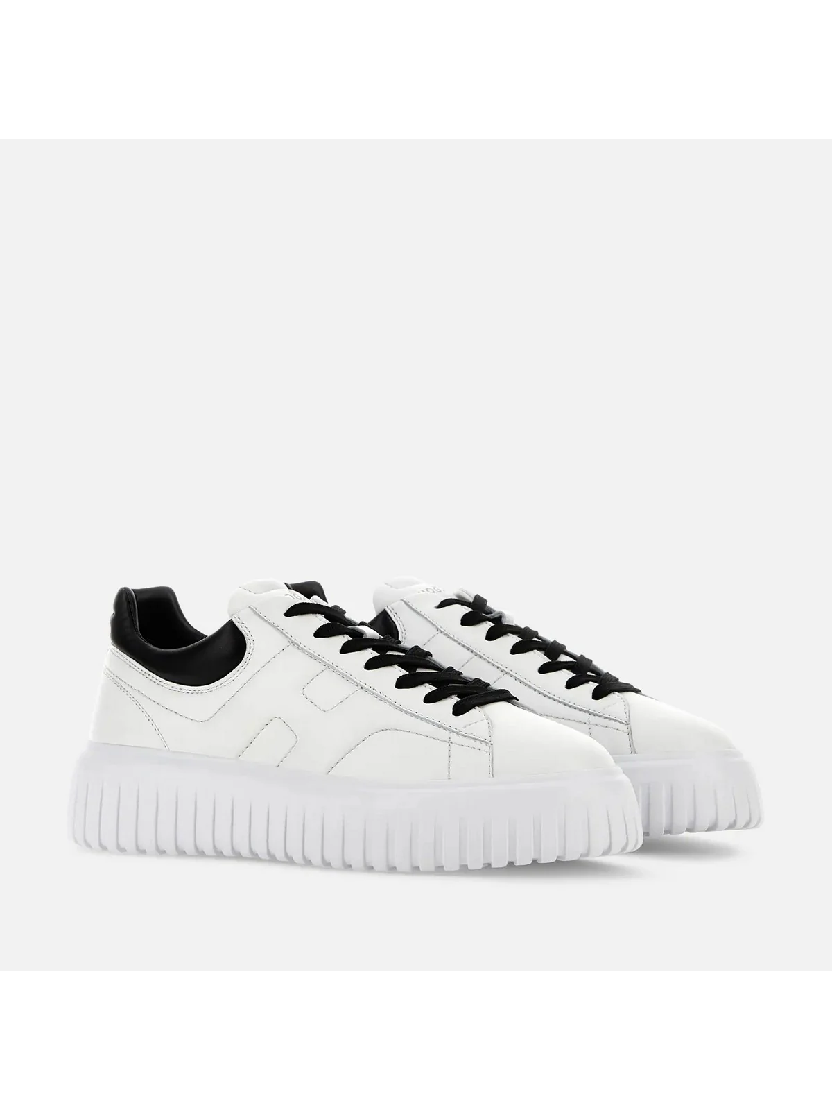 HOGAN Sneaker Uomo H-STRIPES ALLACCIATO H HXM6450FC60LE90001 B001(BIANCO)+B999(NERO) - Image 4