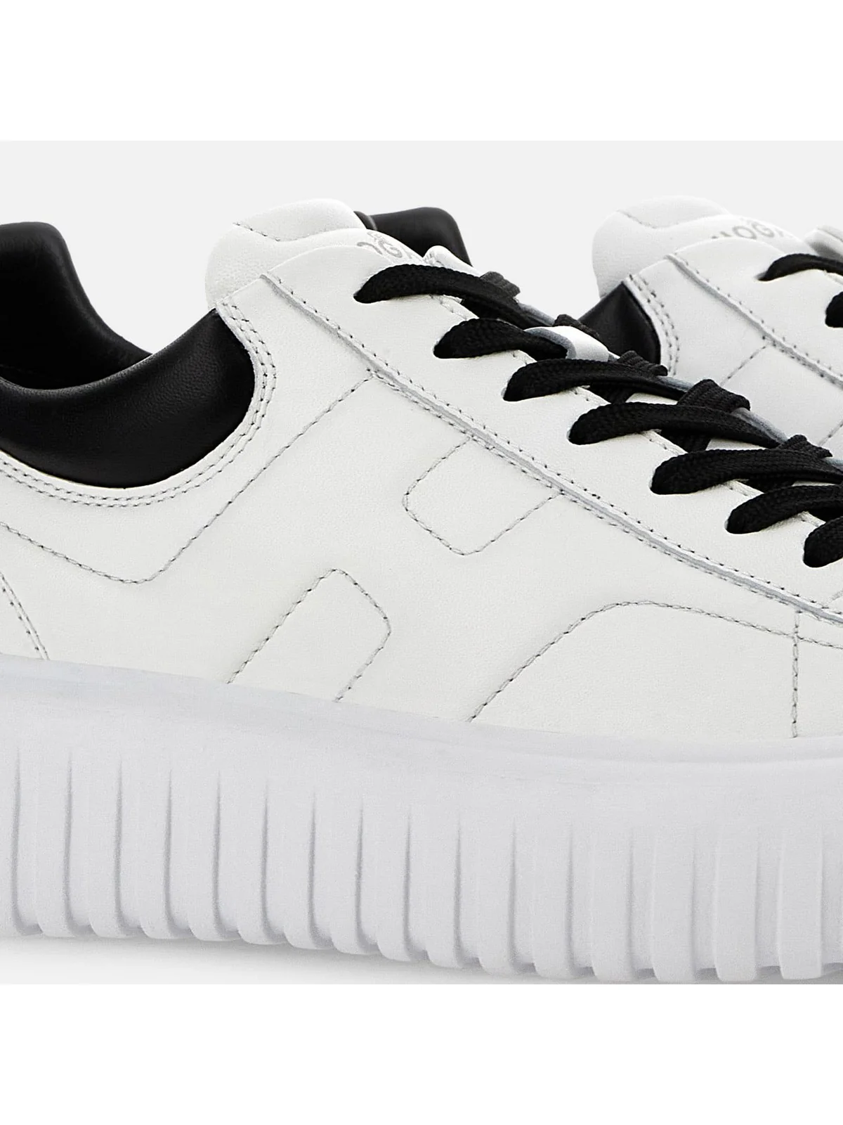 HOGAN Sneaker Uomo H-STRIPES ALLACCIATO H HXM6450FC60LE90001 B001(BIANCO)+B999(NERO) - Image 6