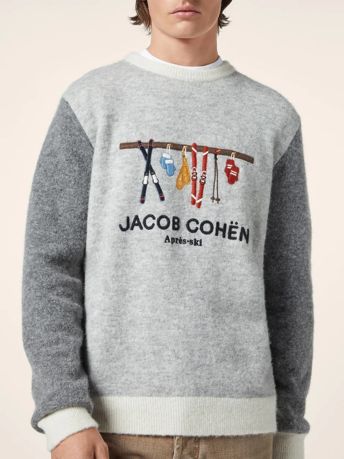JACOB COHEN Maglione Uomo JUR_SG012 001 X0017 FL A622 MELANGE GREY - Image 2