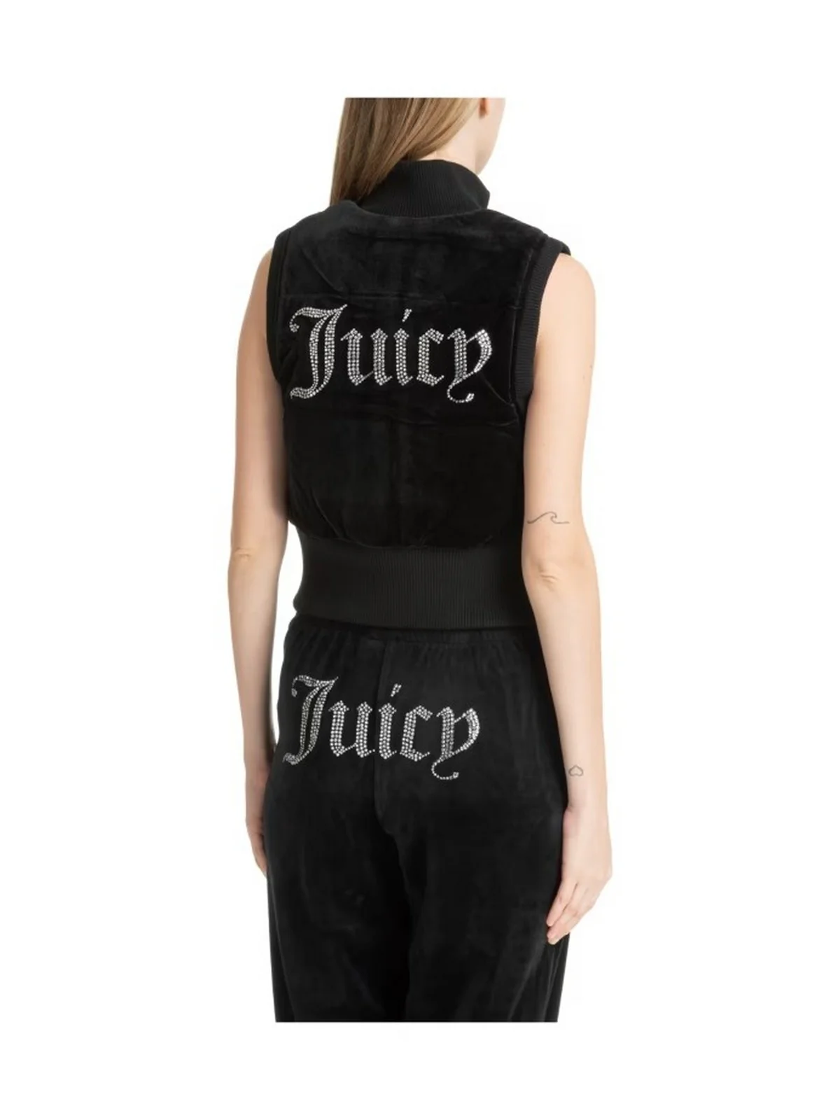 JUICY COUTURE Gilet Donna Thunder 00S Velour Gilet VIJH80456WPFJ00 Nero - Image 3