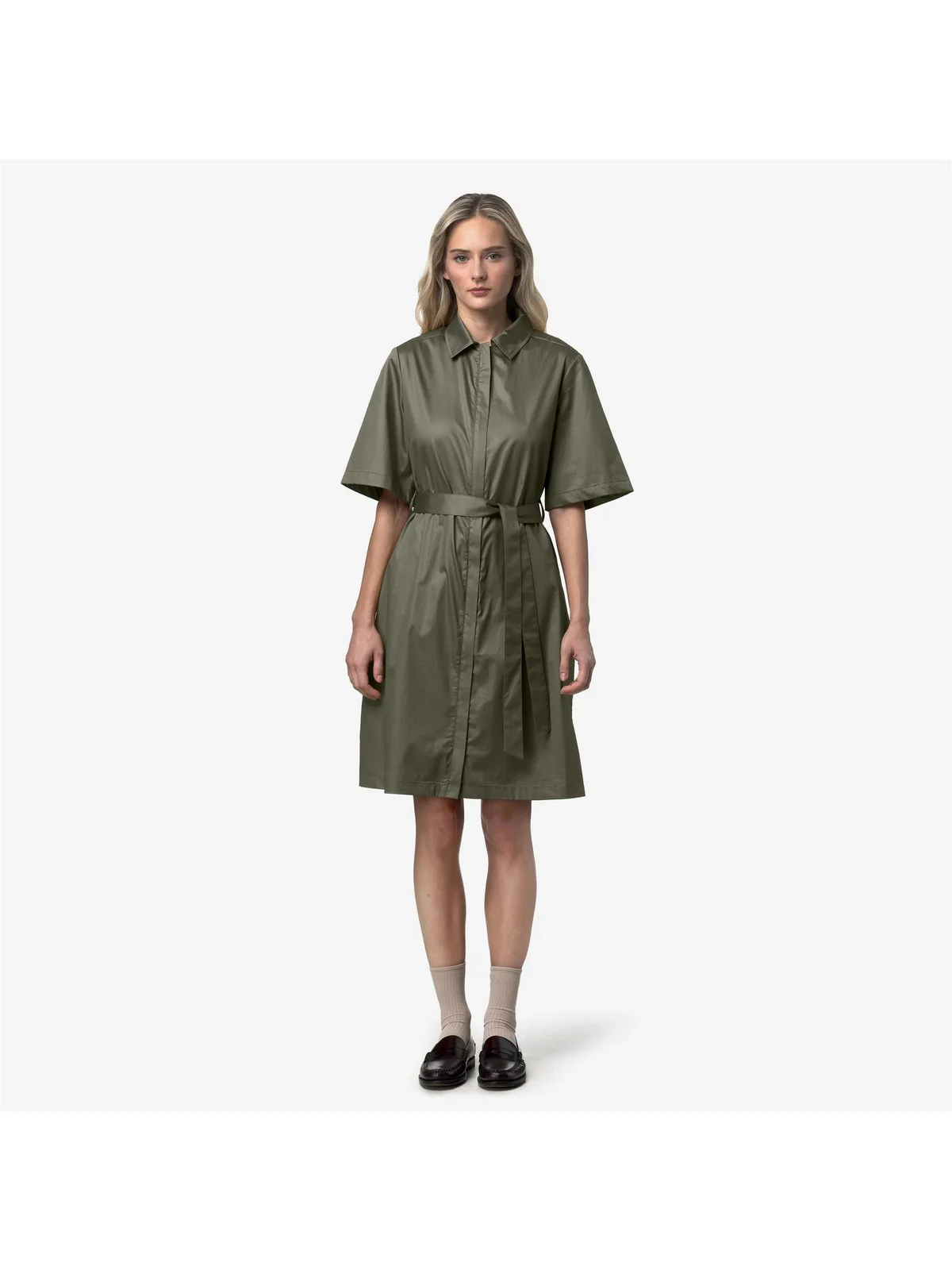 K-WAY Abito Donna NOUAILLE SHINY COTTON K2147IW V15 Green Lichen - Image 4