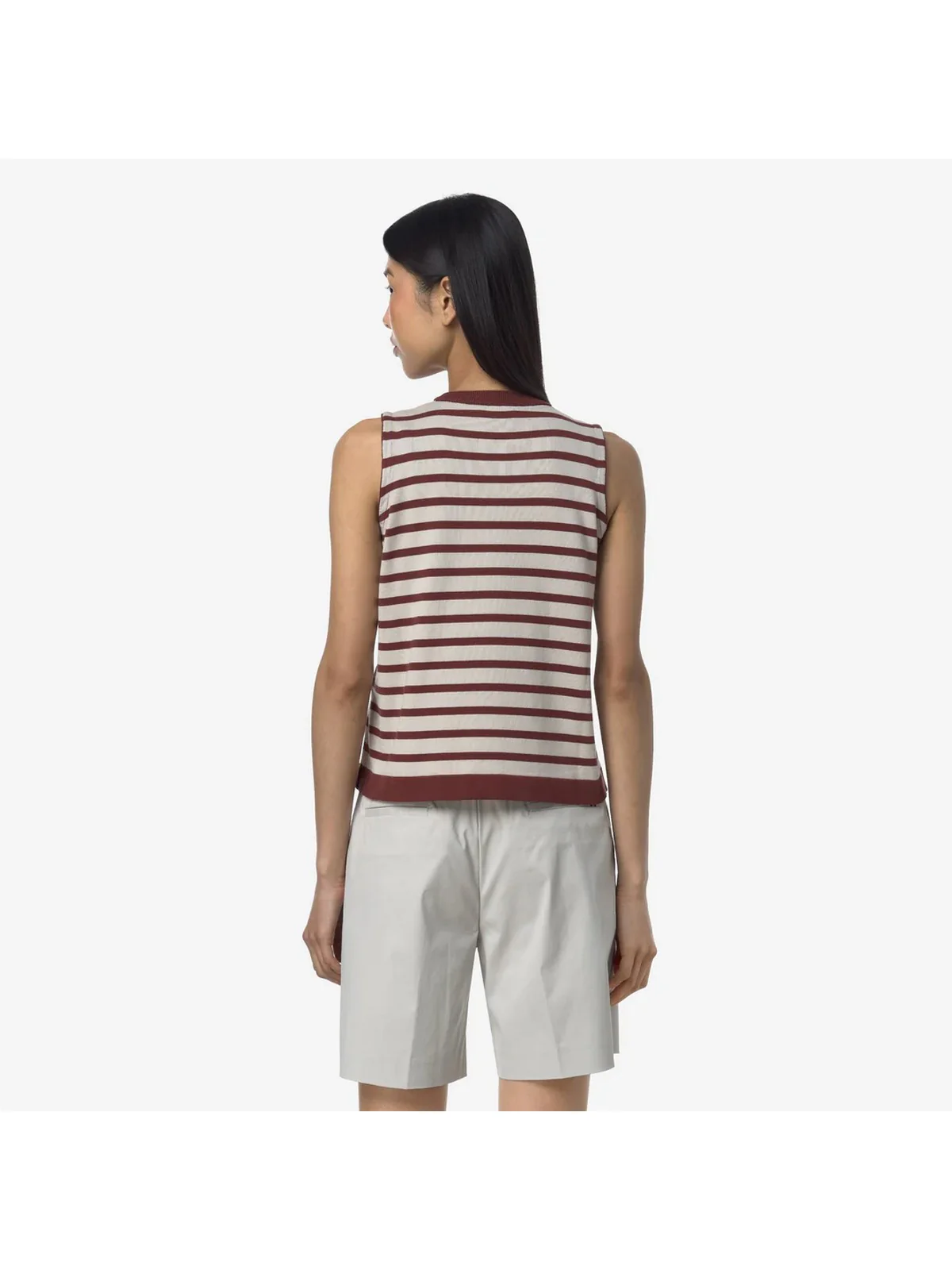 K-WAY Gilet Donna GERI STRIPES K2135NW B0D Beige - Image 2