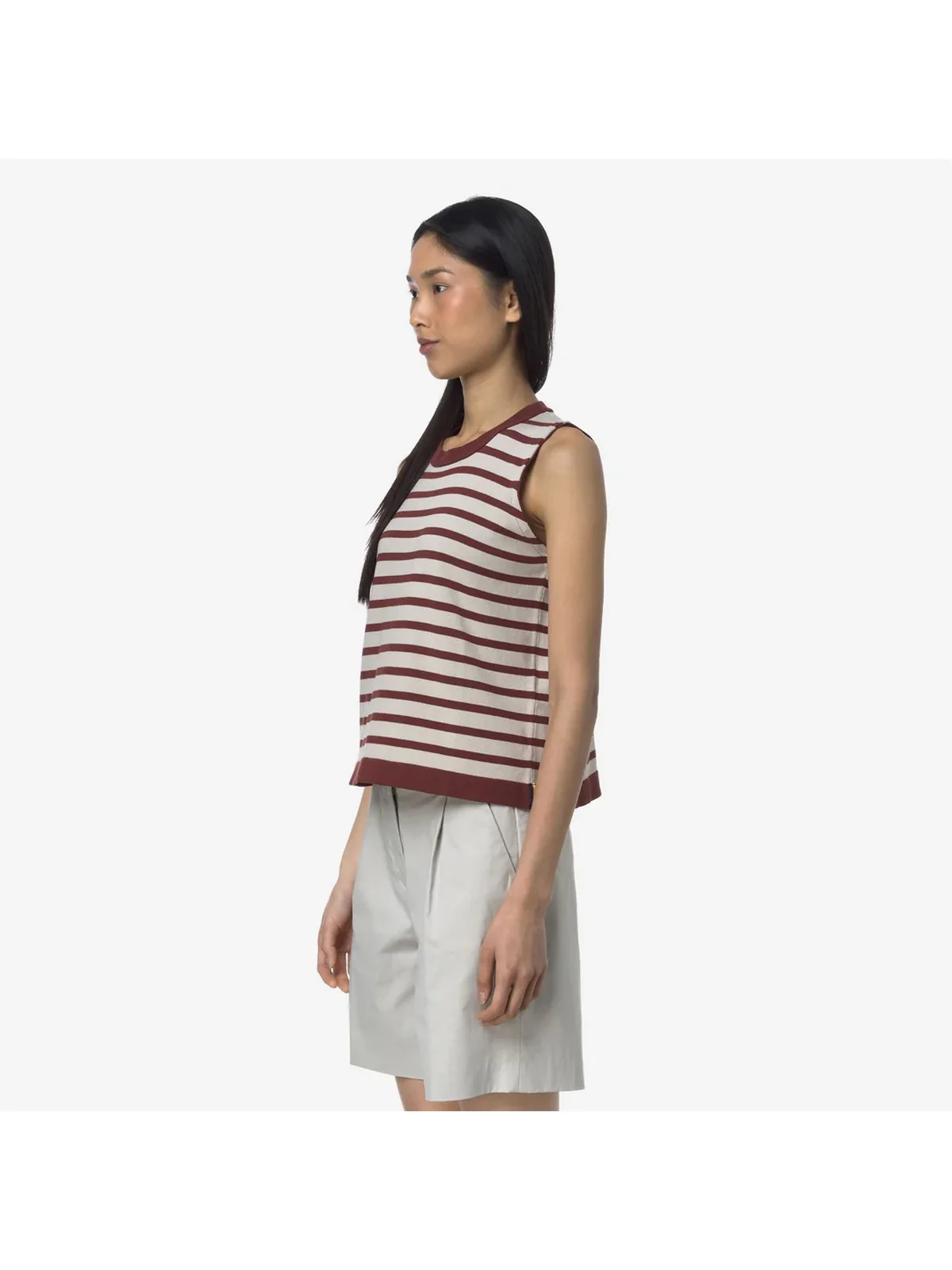 K-WAY Gilet Donna GERI STRIPES K2135NW B0D Beige - Image 3