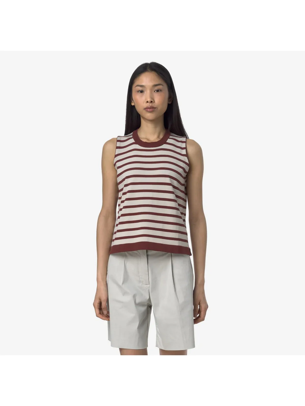 K-WAY Gilet Donna GERI STRIPES K2135NW B0D Beige - Image 4