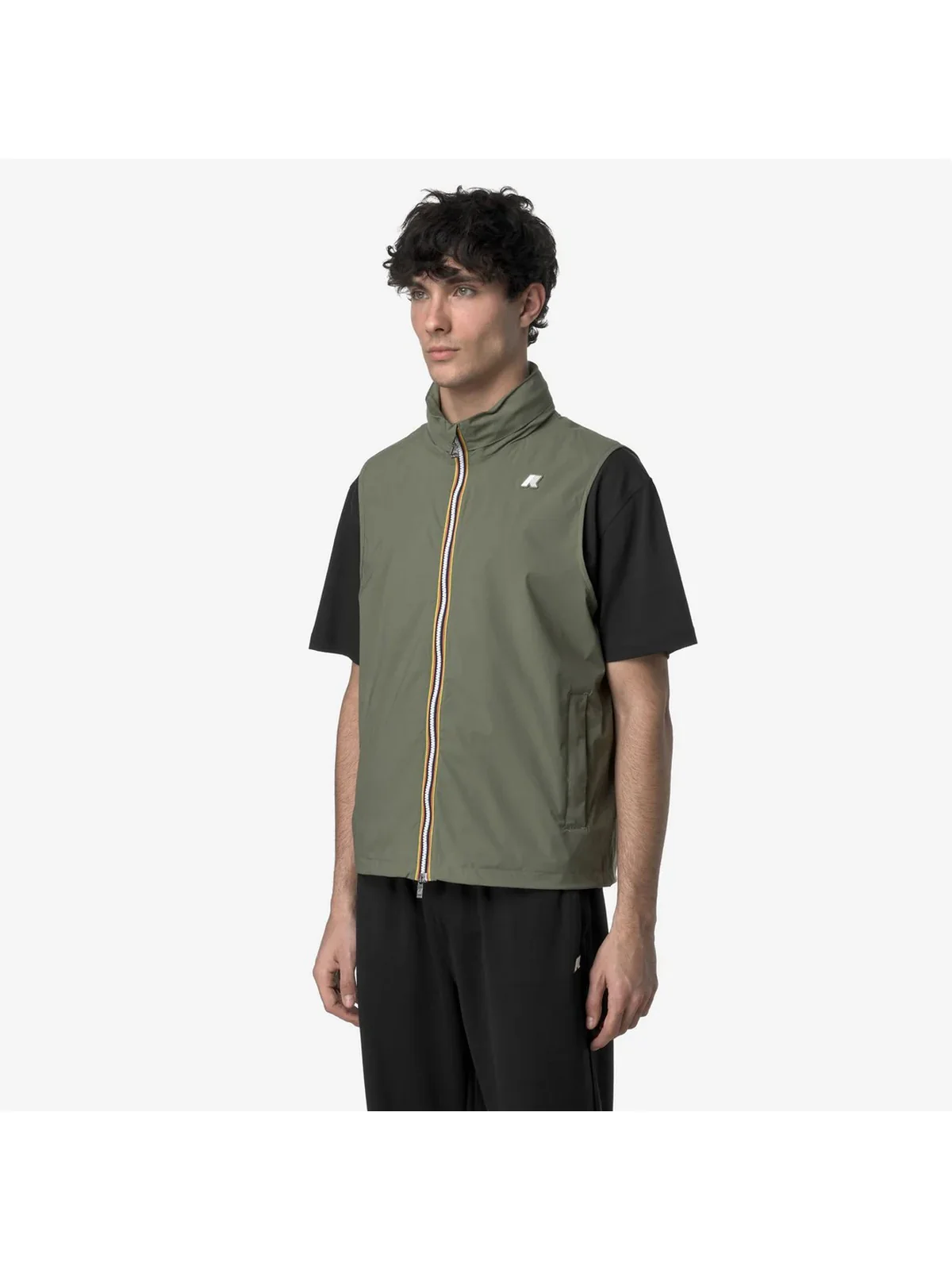 K-WAY Gilet Uomo Valen Stretch Nylon Jersey K3123TW V15 Verde - Image 5
