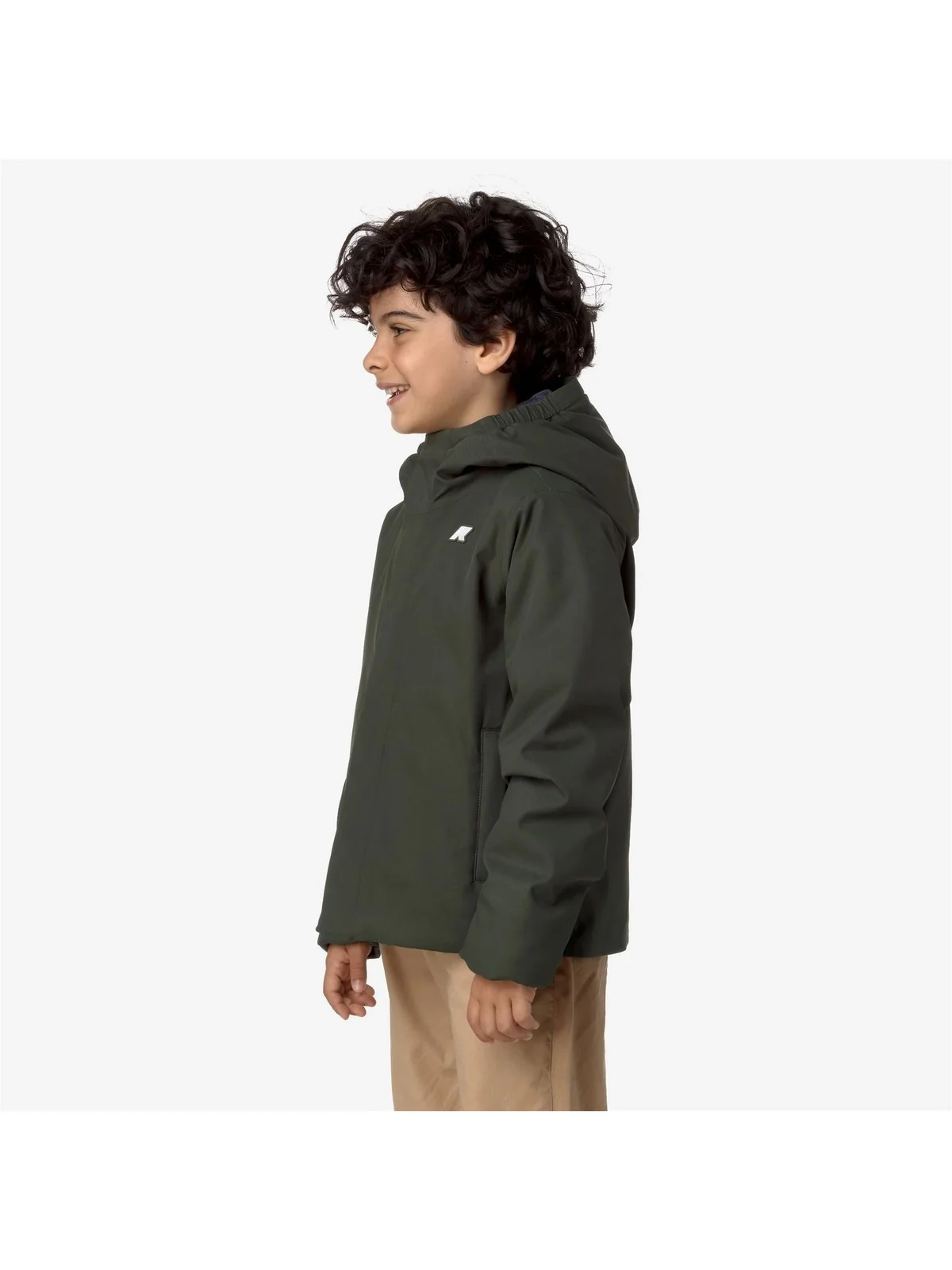 K-WAY Giubbino Bambini e ragazzi P. JACKO TWILL MARMOTTA K1128FW AL7 GREEN B-BLUE A - Image 2