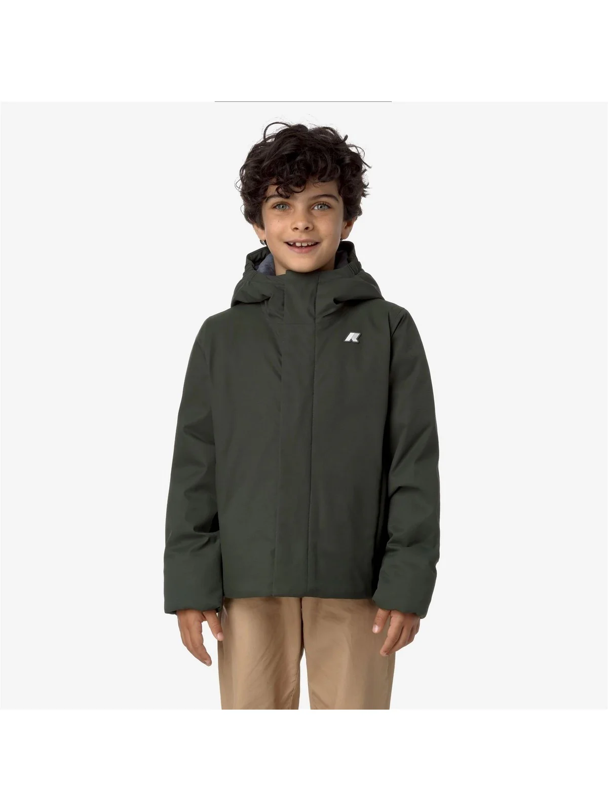 K-WAY Giubbino Bambini e ragazzi P. JACKO TWILL MARMOTTA K1128FW AL7 GREEN B-BLUE A - Image 3