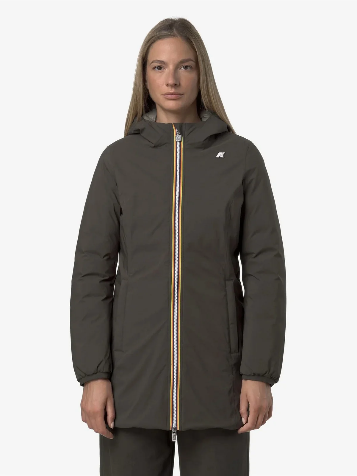 K-WAY Giubbino Donna DENISE ST THERMO DOUBLE K8134CW B42 Black Olive - Green - Image 5