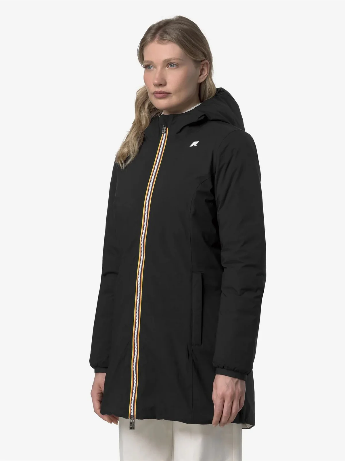 K-WAY Giubbino Donna DENISE ST THERMO DOUBLE K8134CW BC9 Black Pure - Beige C - Image 4
