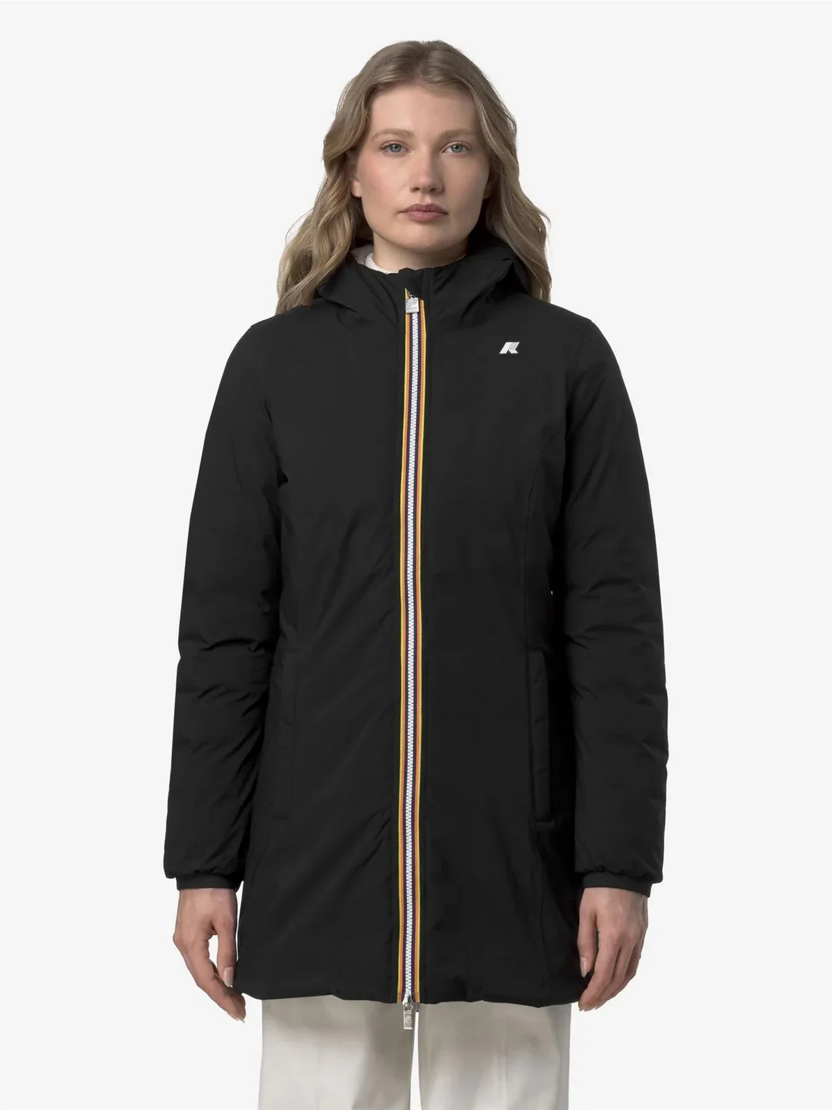 K-WAY Giubbino Donna DENISE ST THERMO DOUBLE K8134CW BC9 Black Pure - Beige C - Image 5