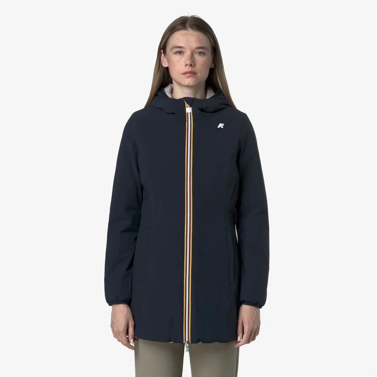 K-WAY Giubbino Donna DENISE ST WARM DOUBLE K6128UW BBC Blue Depth - Beige C - Image 5
