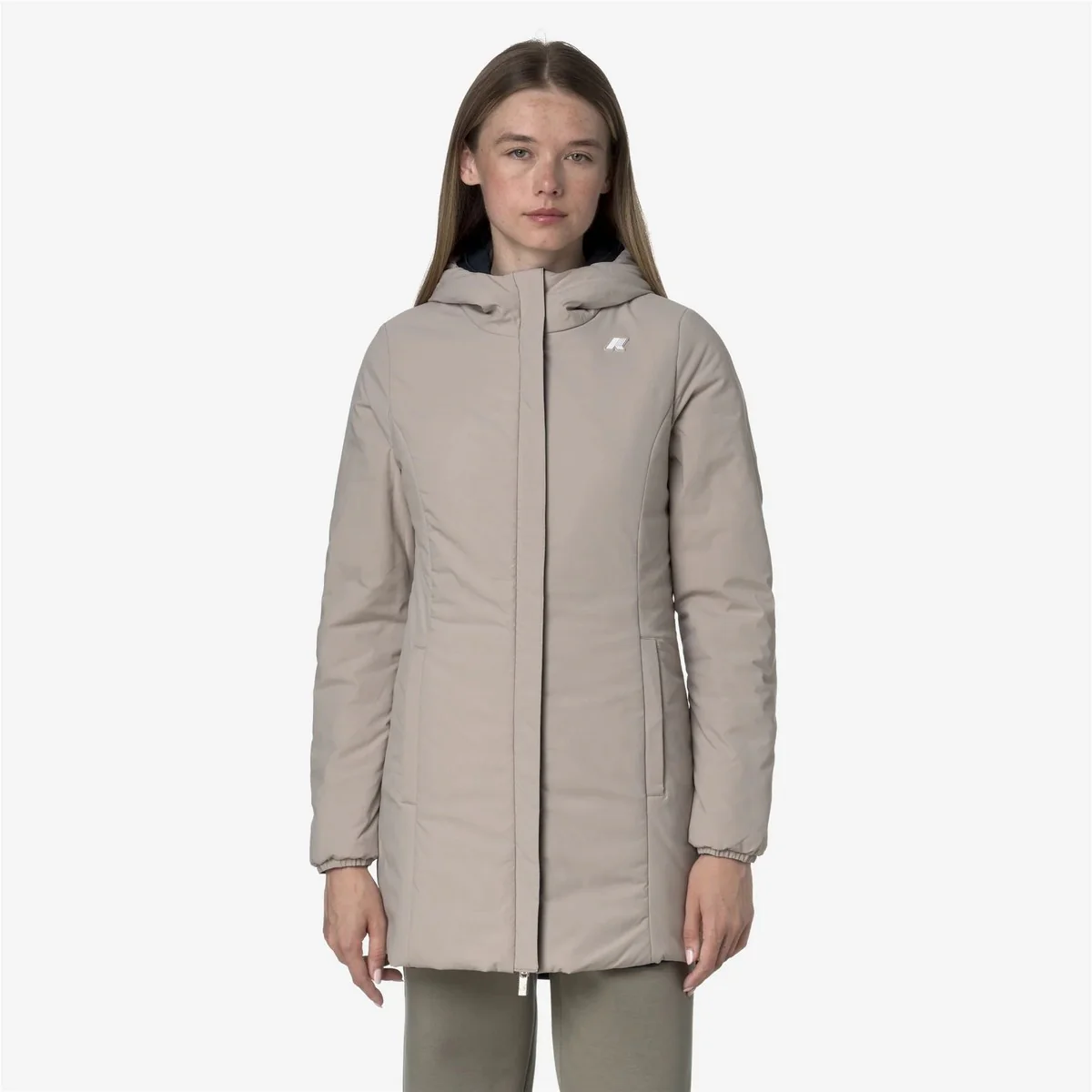 K-WAY Giubbino Donna DENISE ST WARM DOUBLE K6128UW BBC Blue Depth - Beige C - Image 6