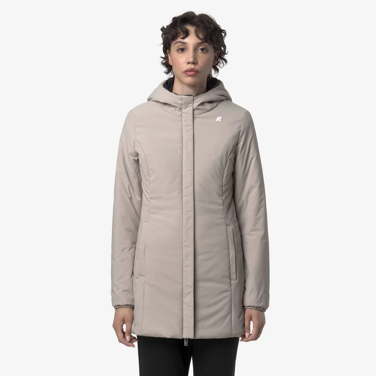 K-WAY Giubbino Donna DENISE ST WARM DOUBLE K6128UW BC9 Black Pure - Beige C - Image 6