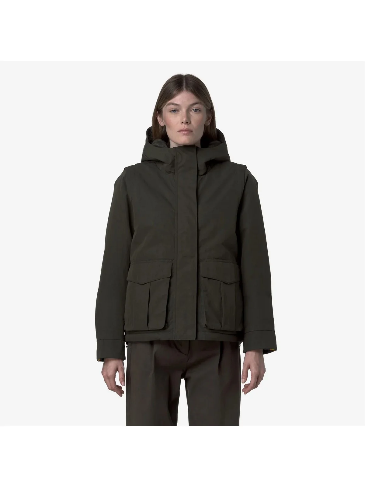 K-WAY Giubbino Donna IDELER COTTON FEEL K7136FW BB3 GREEN BLACKISH-GREEN - Image 4
