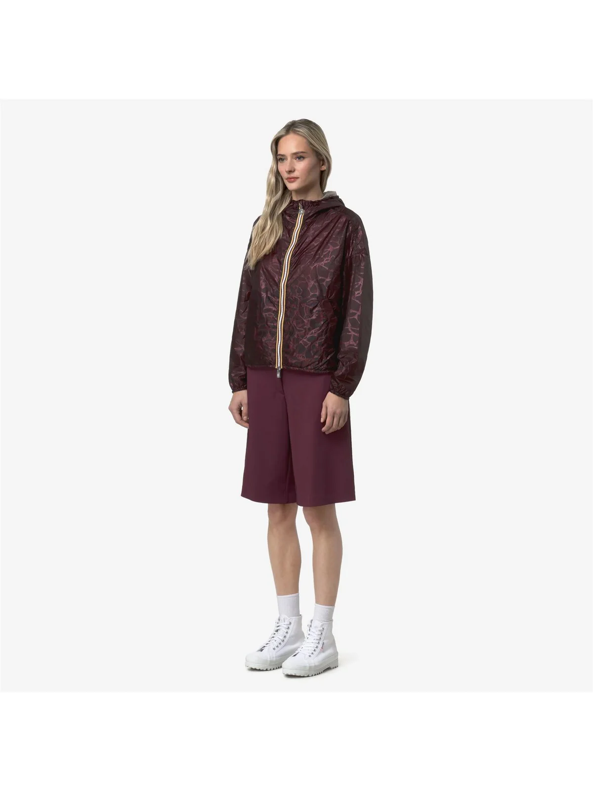 K-WAY Giubbino Donna LAURETTE SUPER LIGHT LAMI DOUB K7137JW C0Q Violet-Beige Laminat - Image 4