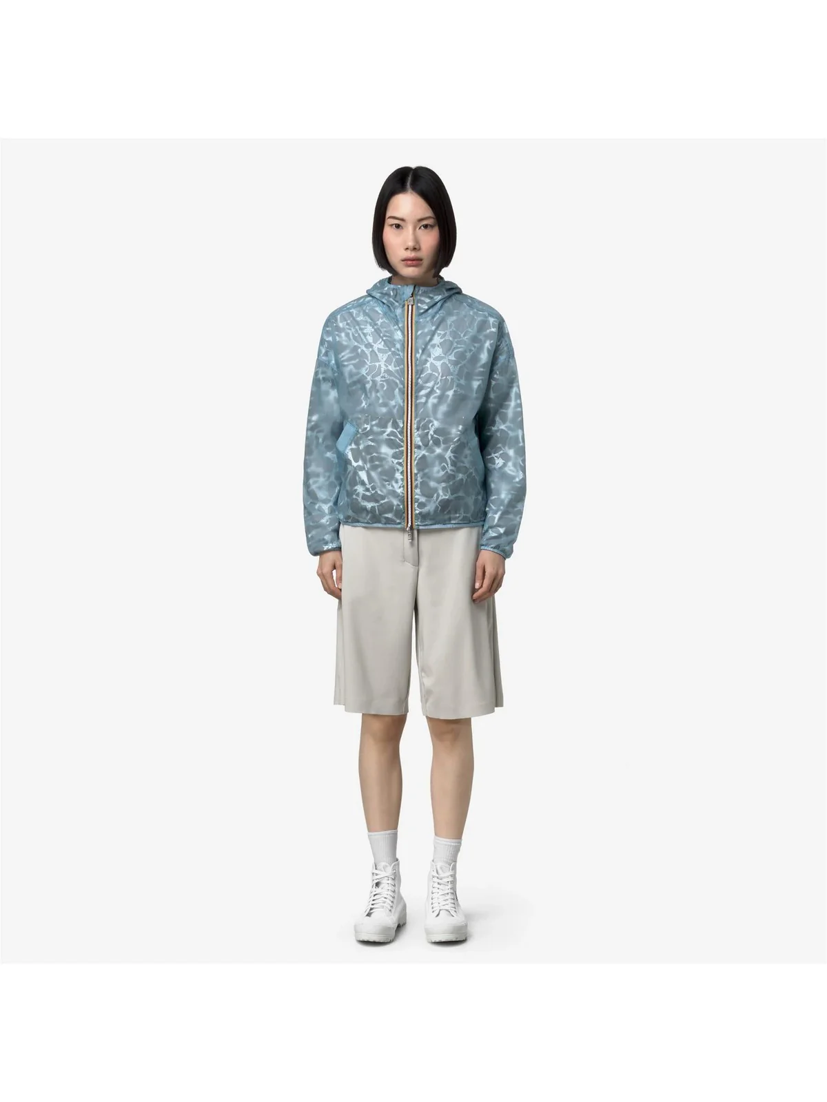 K-WAY Giubbino Donna LAURETTE SUPER LIGHT LAMI DOUB K7137JW C0R Beige-Blue Laminated - Image 6