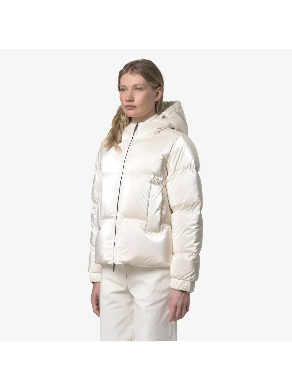 K-WAY Giubbino Donna LETHILLE THERMO PEARLY K7136MW B2Z WHITE GARDENIA COMBO - Image 3