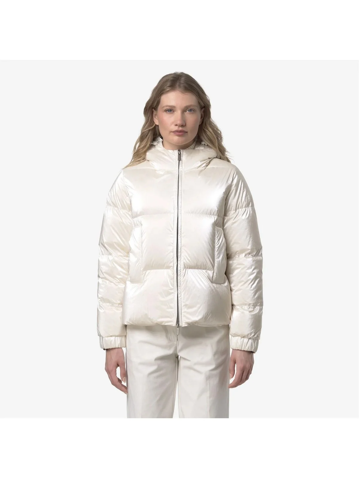 K-WAY Giubbino Donna LETHILLE THERMO PEARLY K7136MW B2Z WHITE GARDENIA COMBO - Image 4