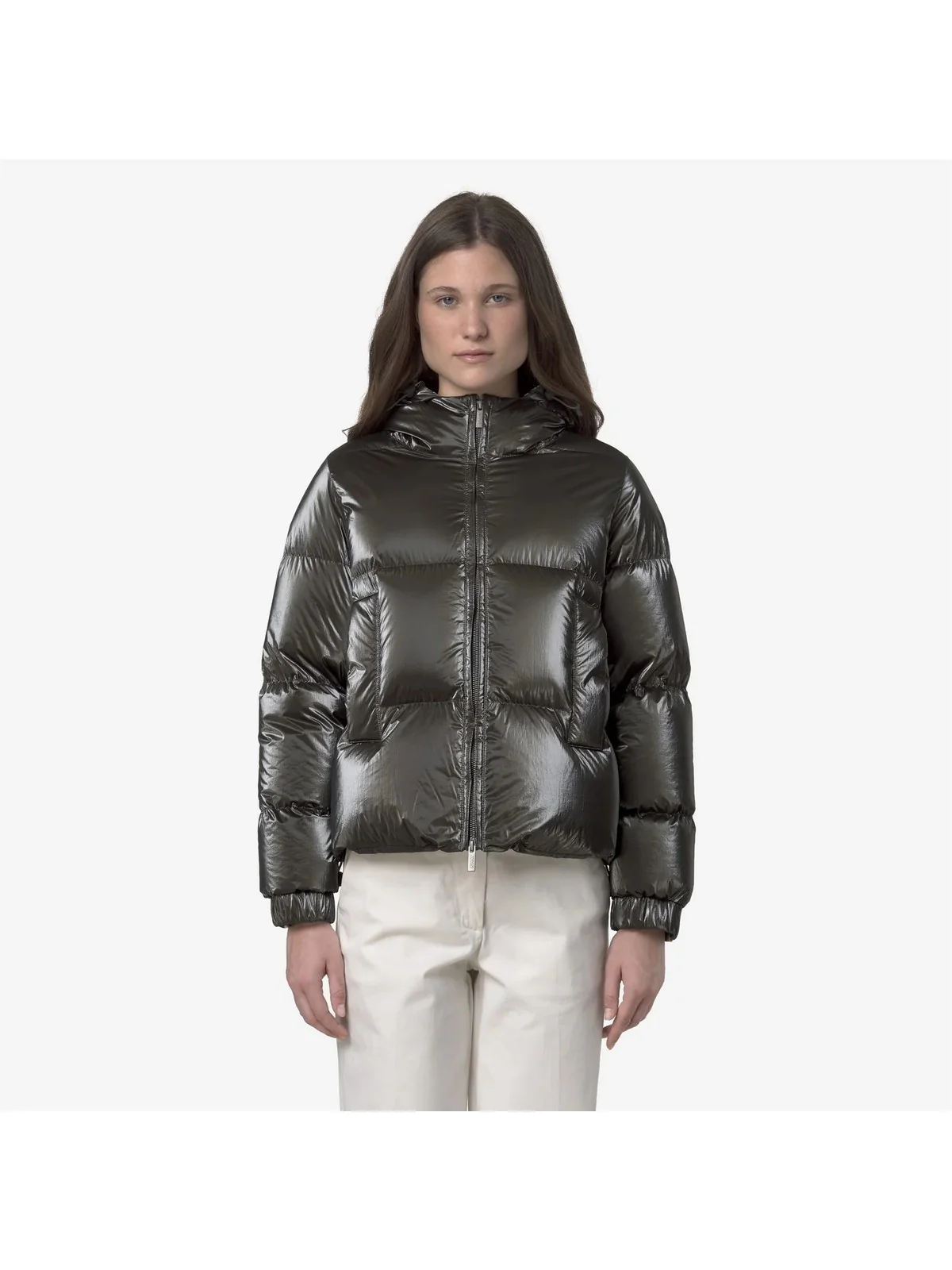 K-WAY Giubbino Donna LETHILLE THERMO PEARLY K7136MW B38 BLACK OLIVE COMBO - Image 4