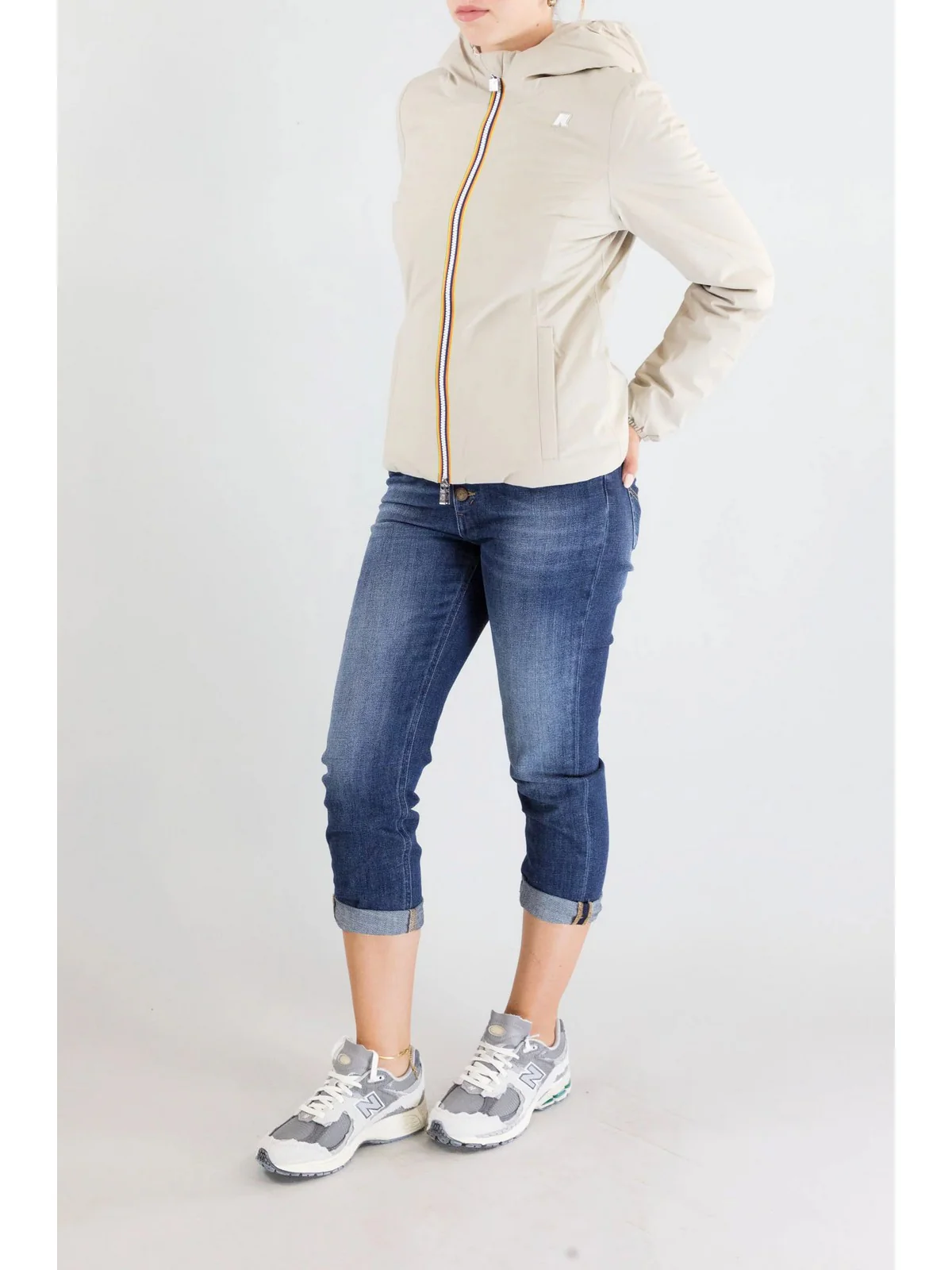 K-WAY Giubbino Donna LILY ST WARM DOUBLE K6128TW BBA Beige Cashmere - Whi - Image 3