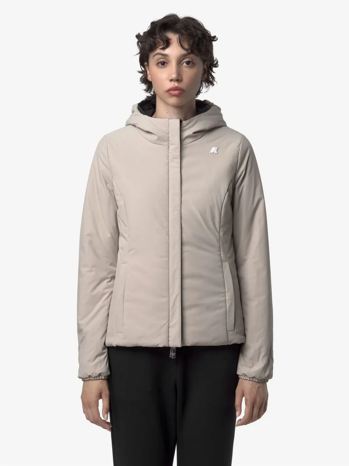K-WAY Giubbino Donna LILY ST WARM DOUBLE K6128TW BC9 Black Pure - Beige C - Image 6