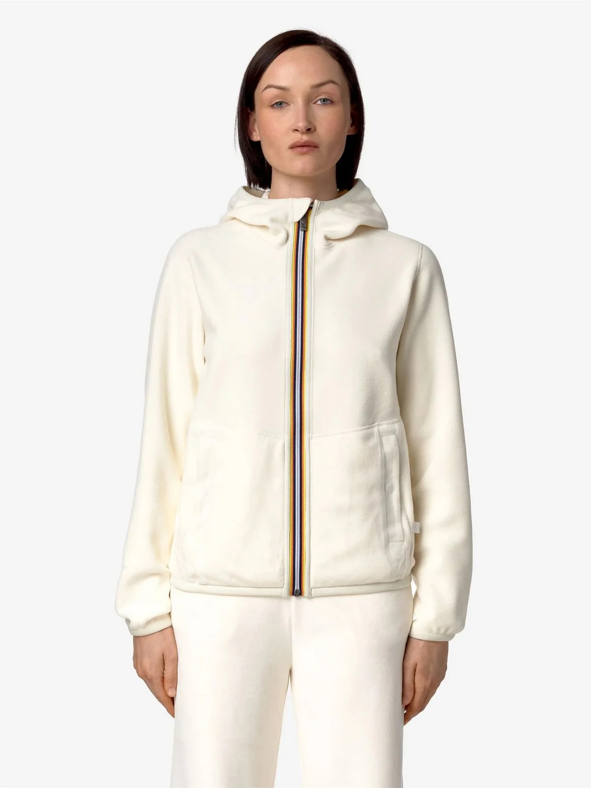 K-WAY Giubbino Donna Lily velour polar double K8138NW AV9 Bianco - Image 3
