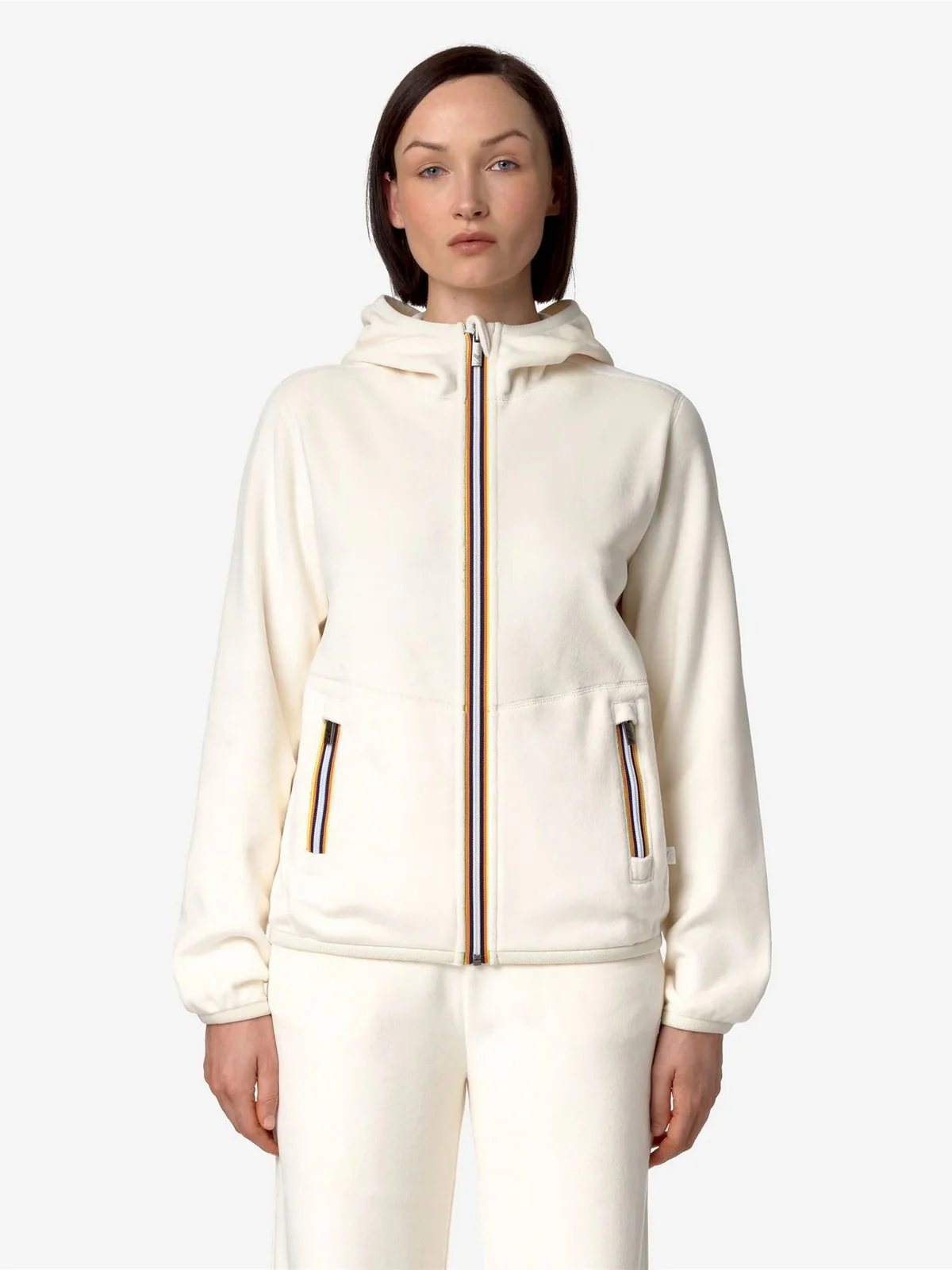 K-WAY Giubbino Donna Lily velour polar double K8138NW AV9 Bianco - Image 4