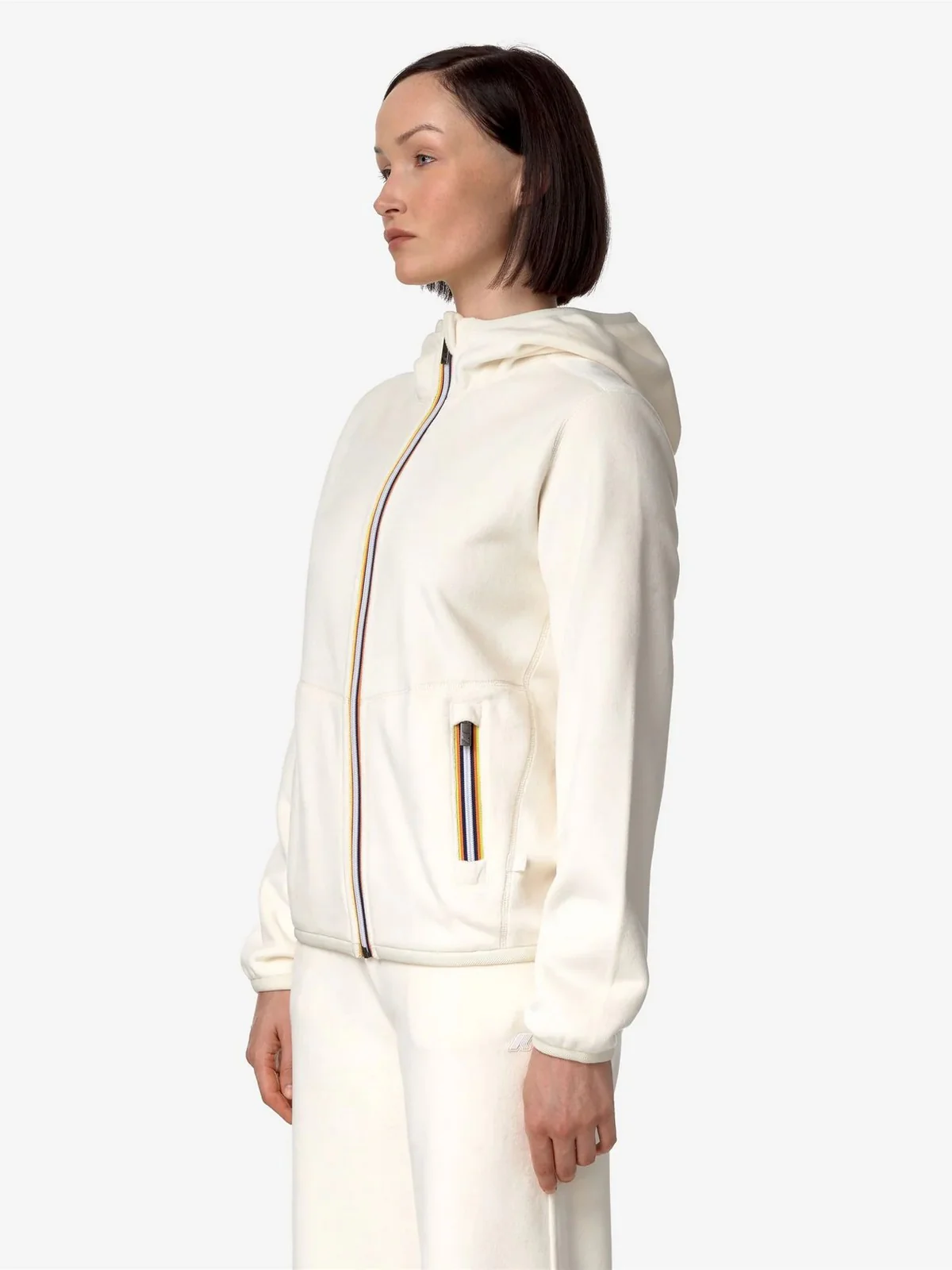 K-WAY Giubbino Donna Lily velour polar double K8138NW AV9 Bianco - Image 5