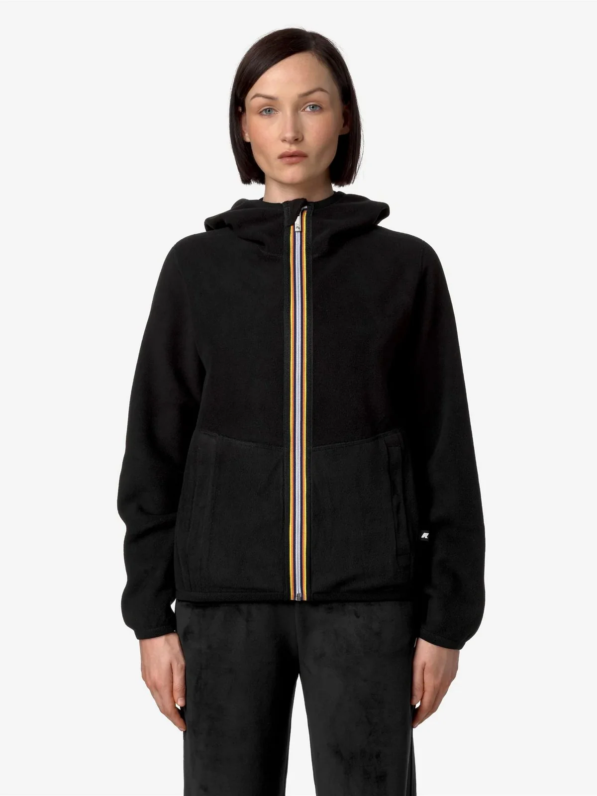 K-WAY Giubbino Donna Lily velour polar double K8138NW AVA Nero - Image 3