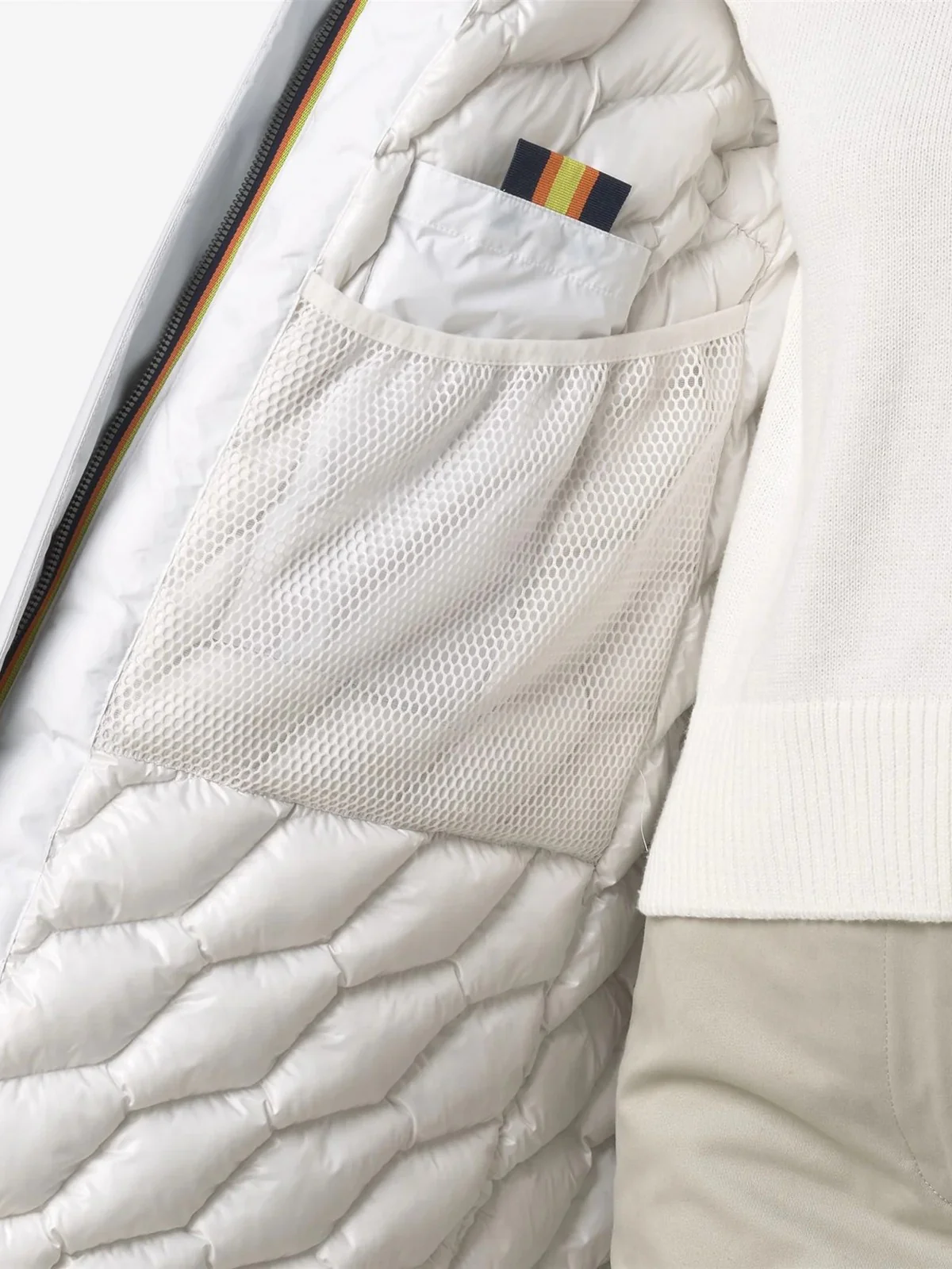 K-WAY Giubbino Donna Mathiel bonded padded K5136DW B2Z WHITE GARDENIA COMBO - Image 5