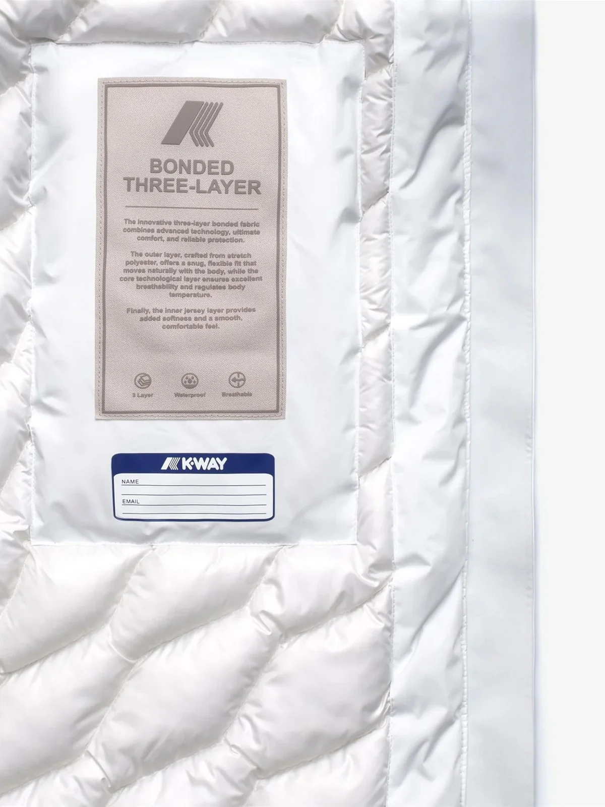 K-WAY Giubbino Donna Mathiel bonded padded K5136DW B2Z WHITE GARDENIA COMBO - Image 6