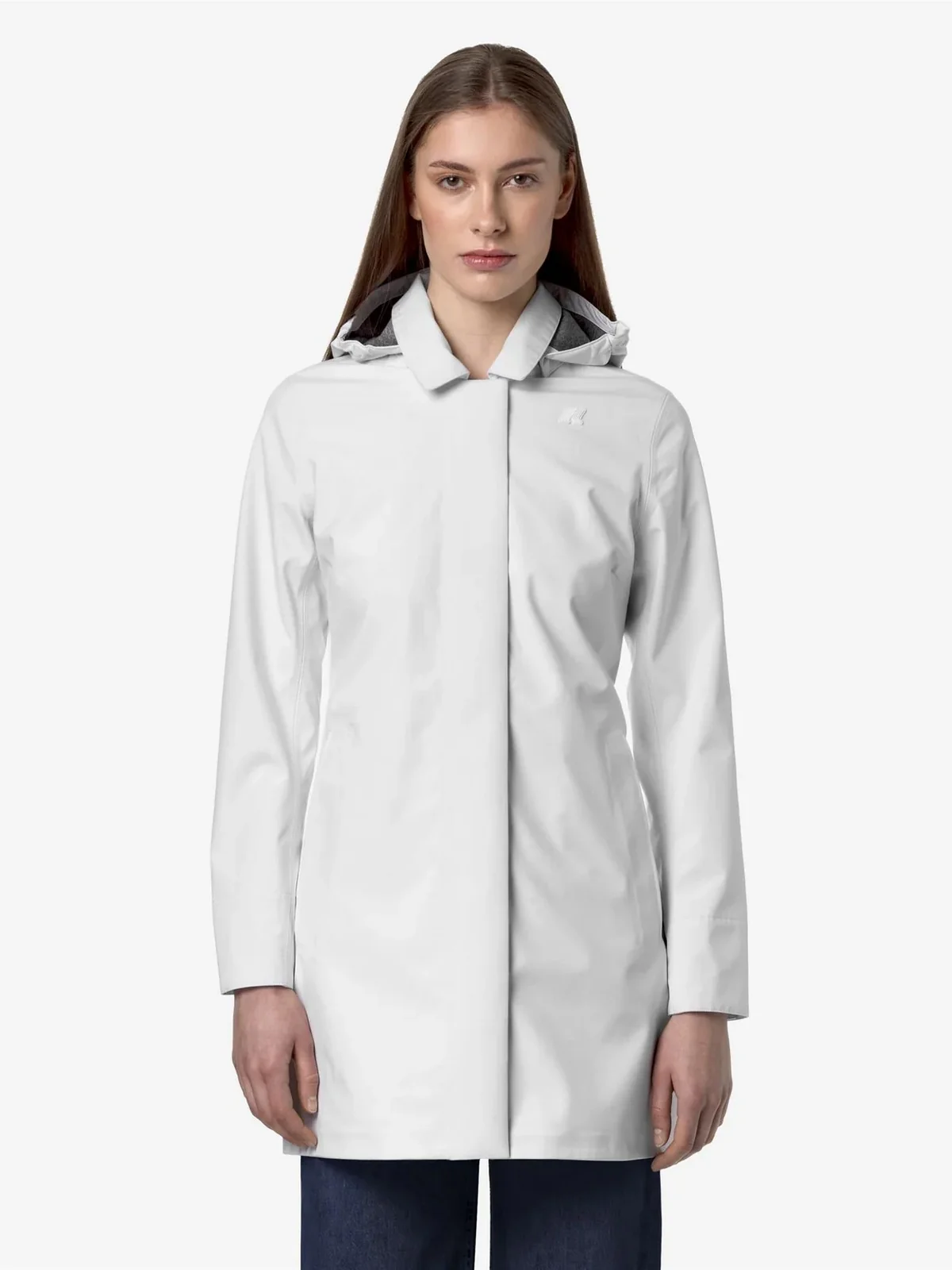 K-WAY Giubbino Donna Mathy bonded jersey K7127JW 001 Bianco - Image 3