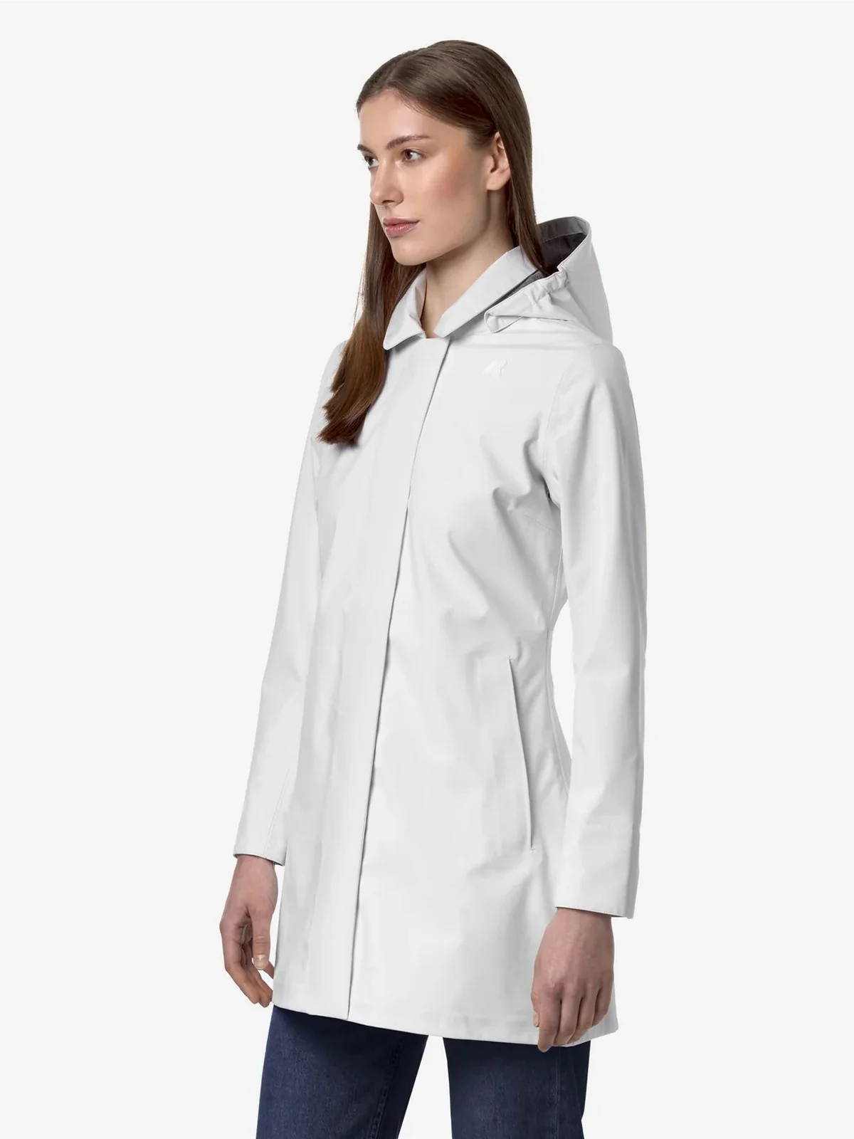 K-WAY Giubbino Donna Mathy bonded jersey K7127JW 001 Bianco - Image 4