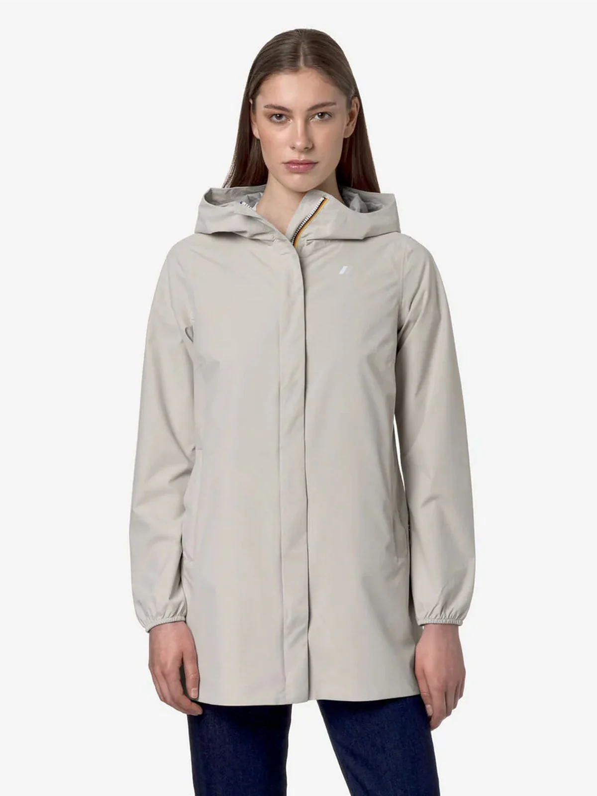K-WAY Giubbino Donna Mathy Bonded Jersey V K7127JW 634 BEIGE LT - Image 3
