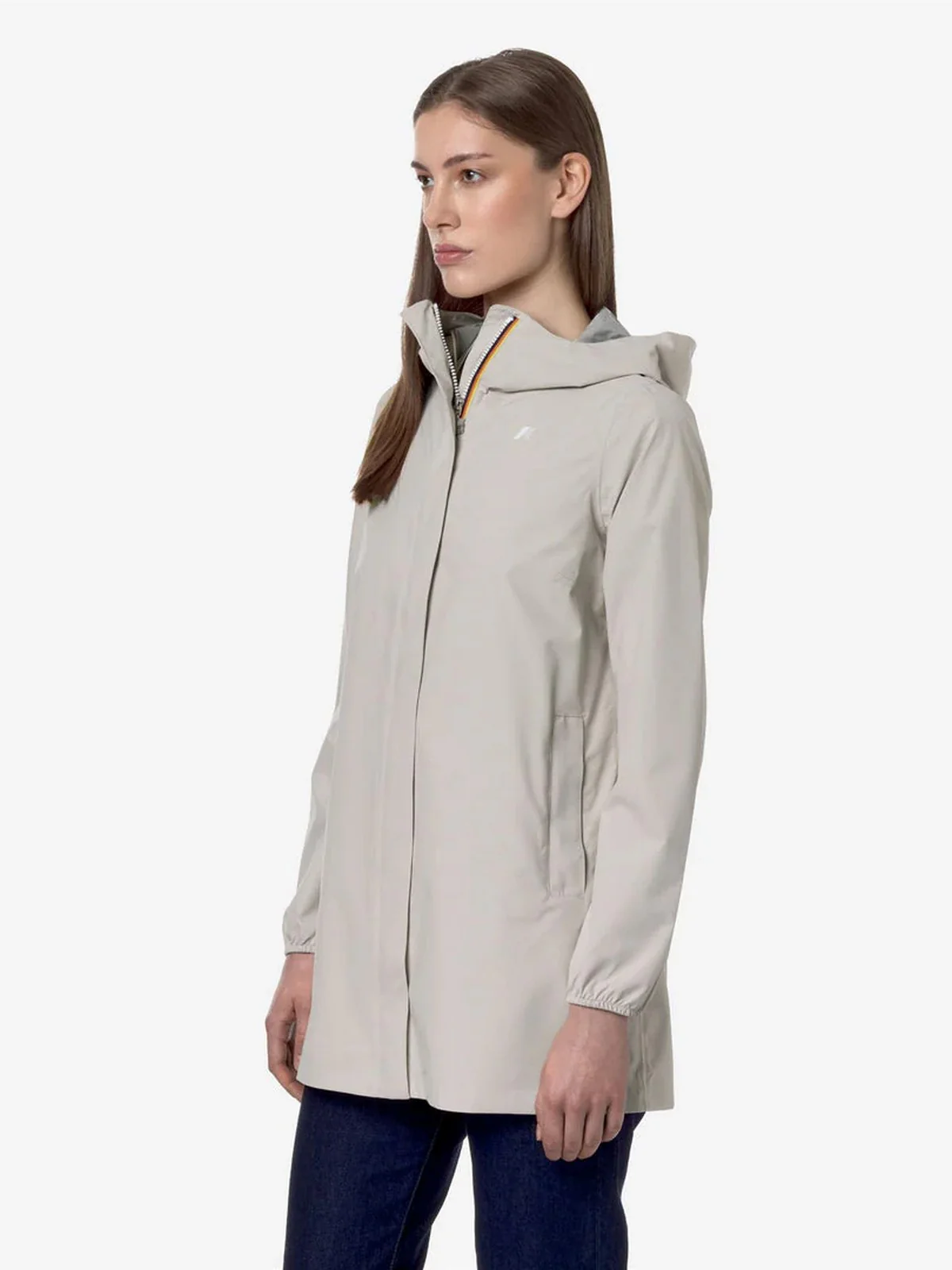 K-WAY Giubbino Donna Mathy Bonded Jersey V K7127JW 634 BEIGE LT - Image 4