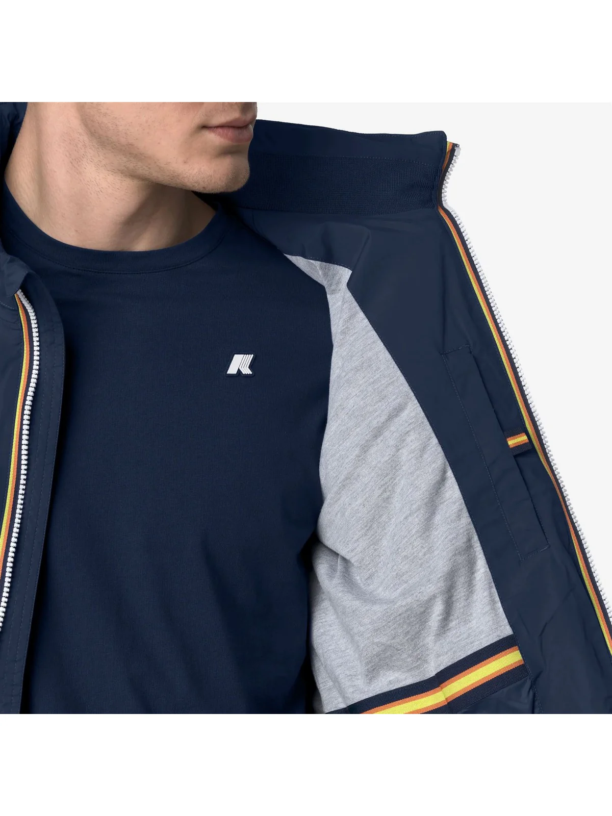 K-WAY Giubbino Uomo Amaury  Stretch Nylon Jersey K3123VW B67 Blue Insignia - Image 4