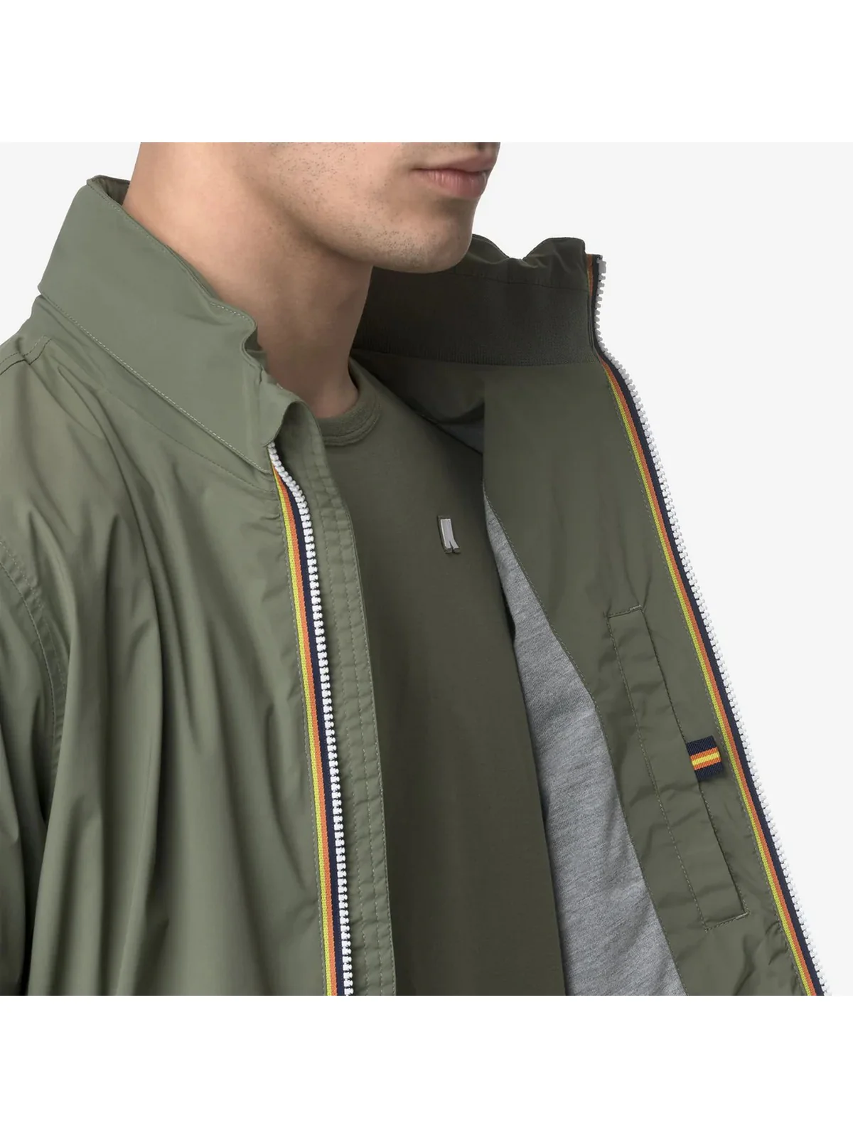 K-WAY Giubbino Uomo Amaury stretch nylon jersey K3123VW V15 Verde - Image 5