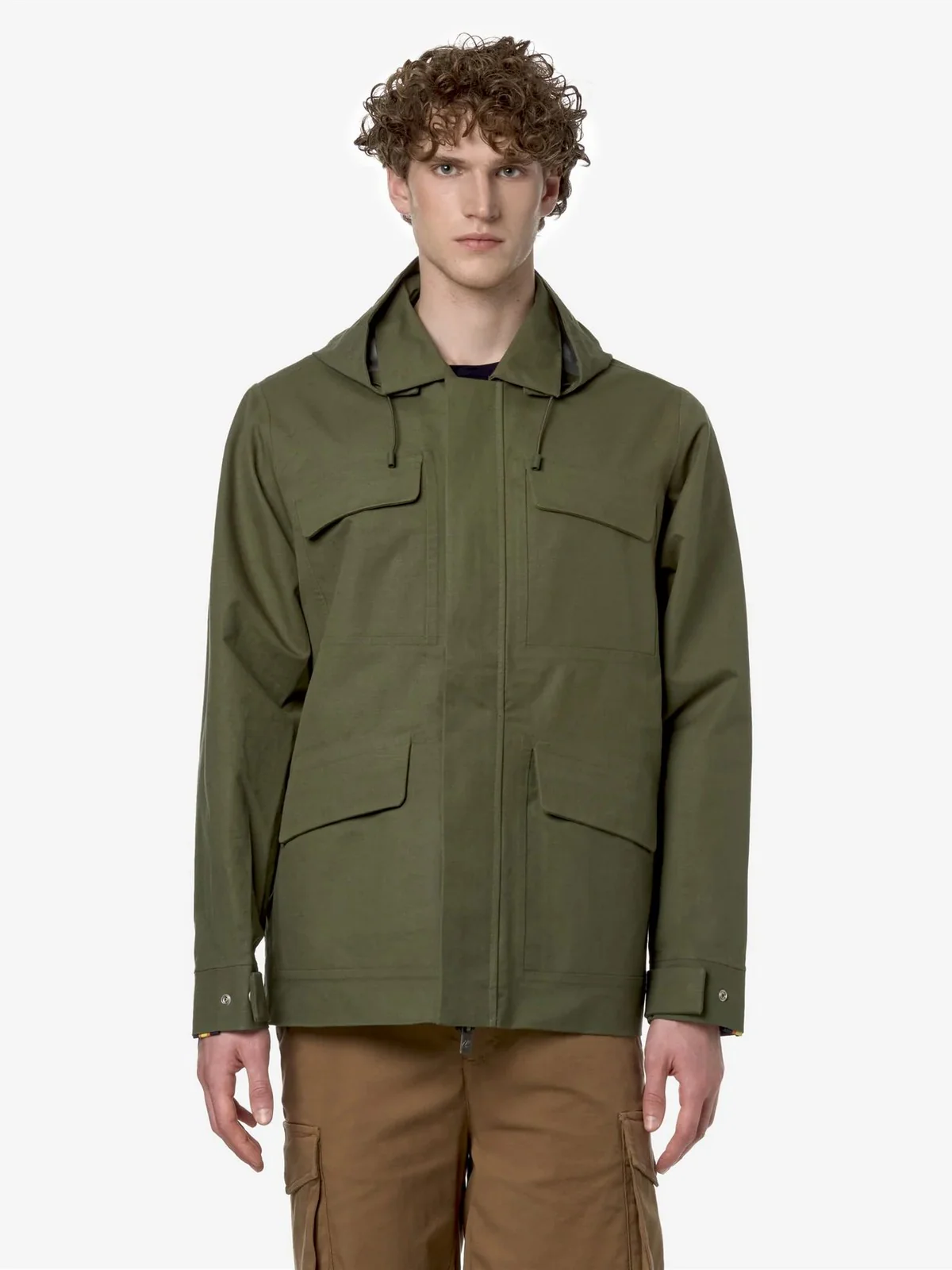 K-WAY Giubbino Uomo Erhal Linen Blend 2L K7131DW ANR Verde - Image 3