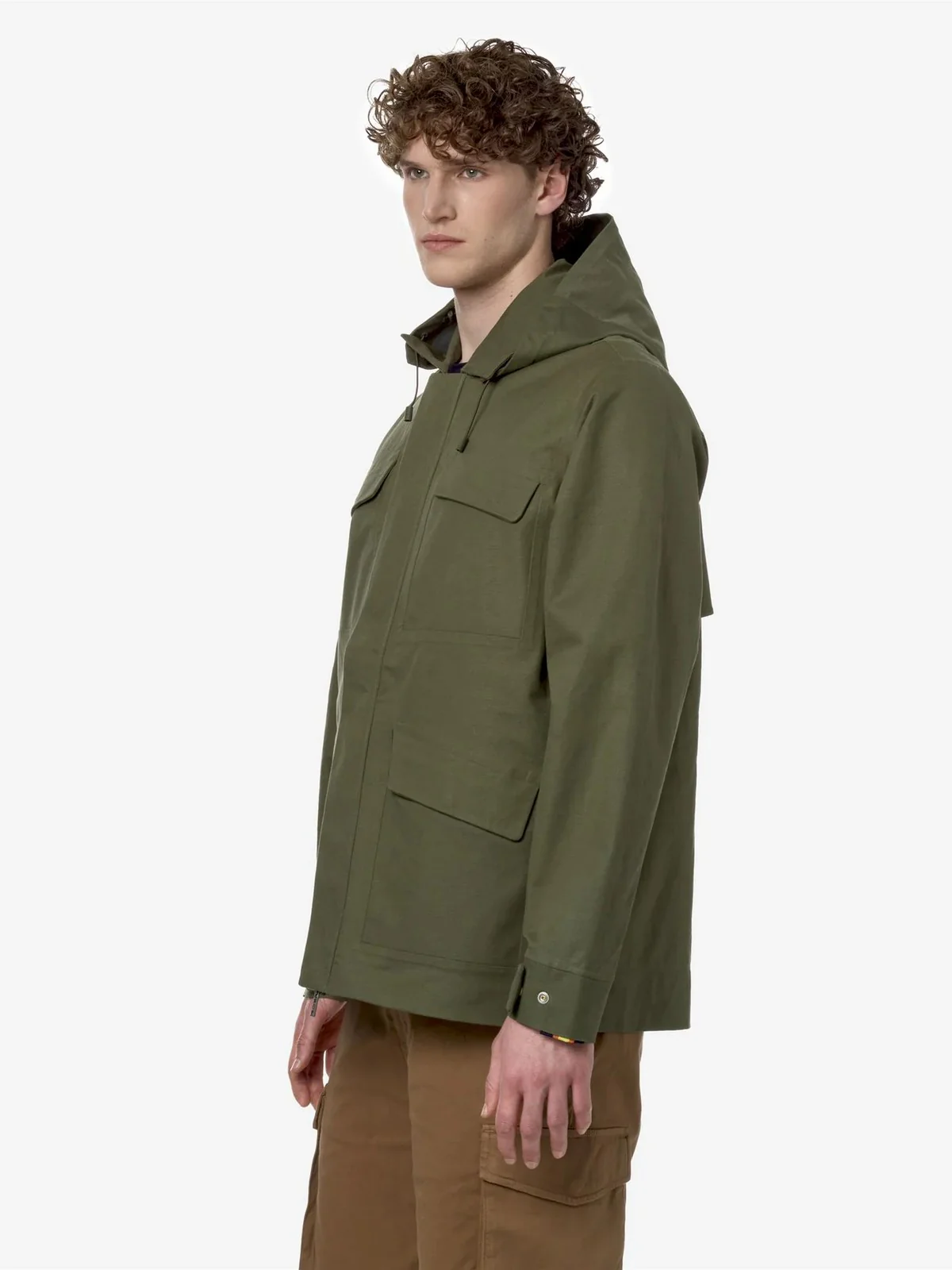 K-WAY Giubbino Uomo Erhal Linen Blend 2L K7131DW ANR Verde - Image 4