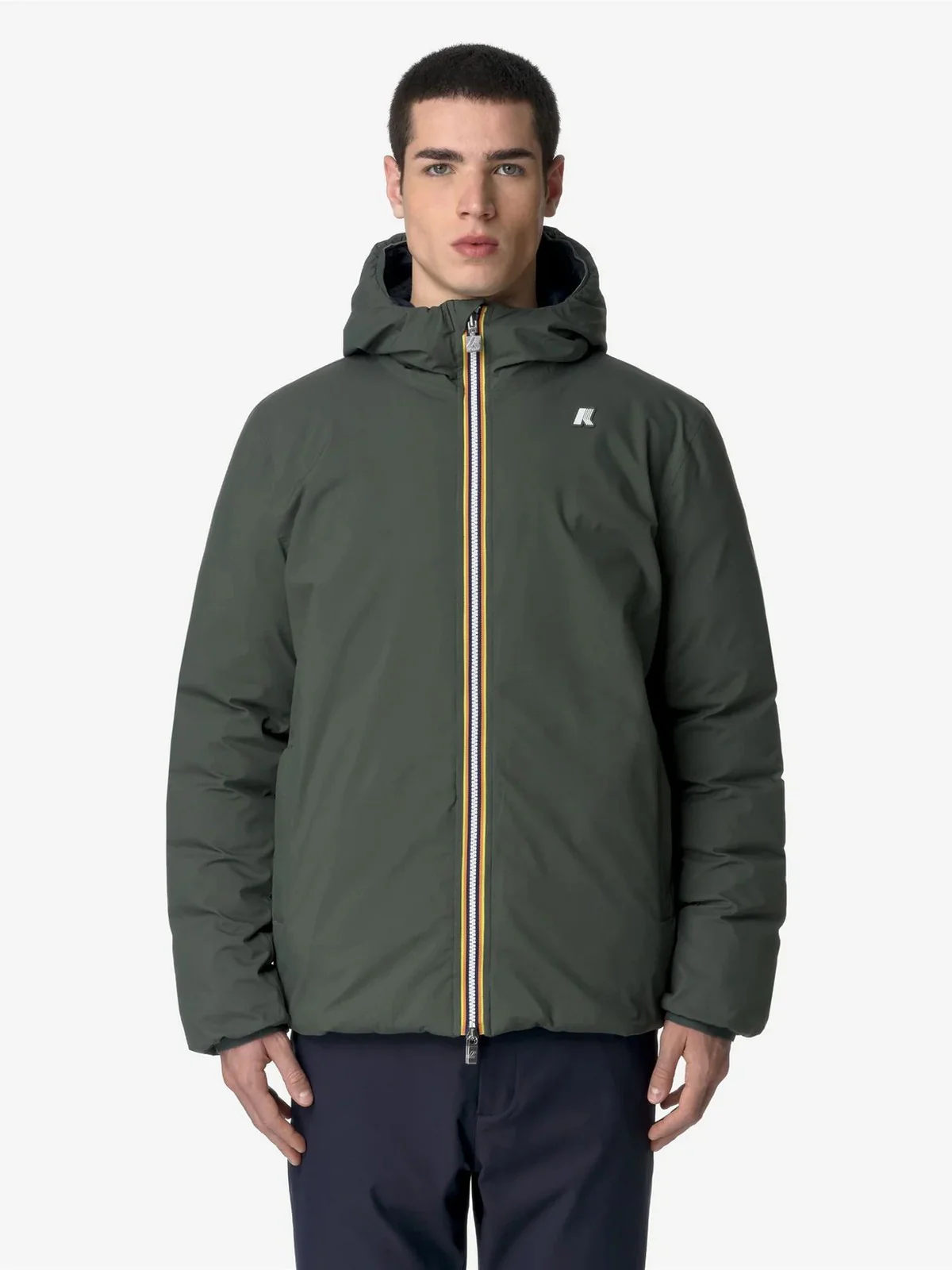 K-WAY Giubbino Uomo JACK ST THERMO DOUBLE K8127WW AF0 GREEN BLACKISH  - BL - Image 5