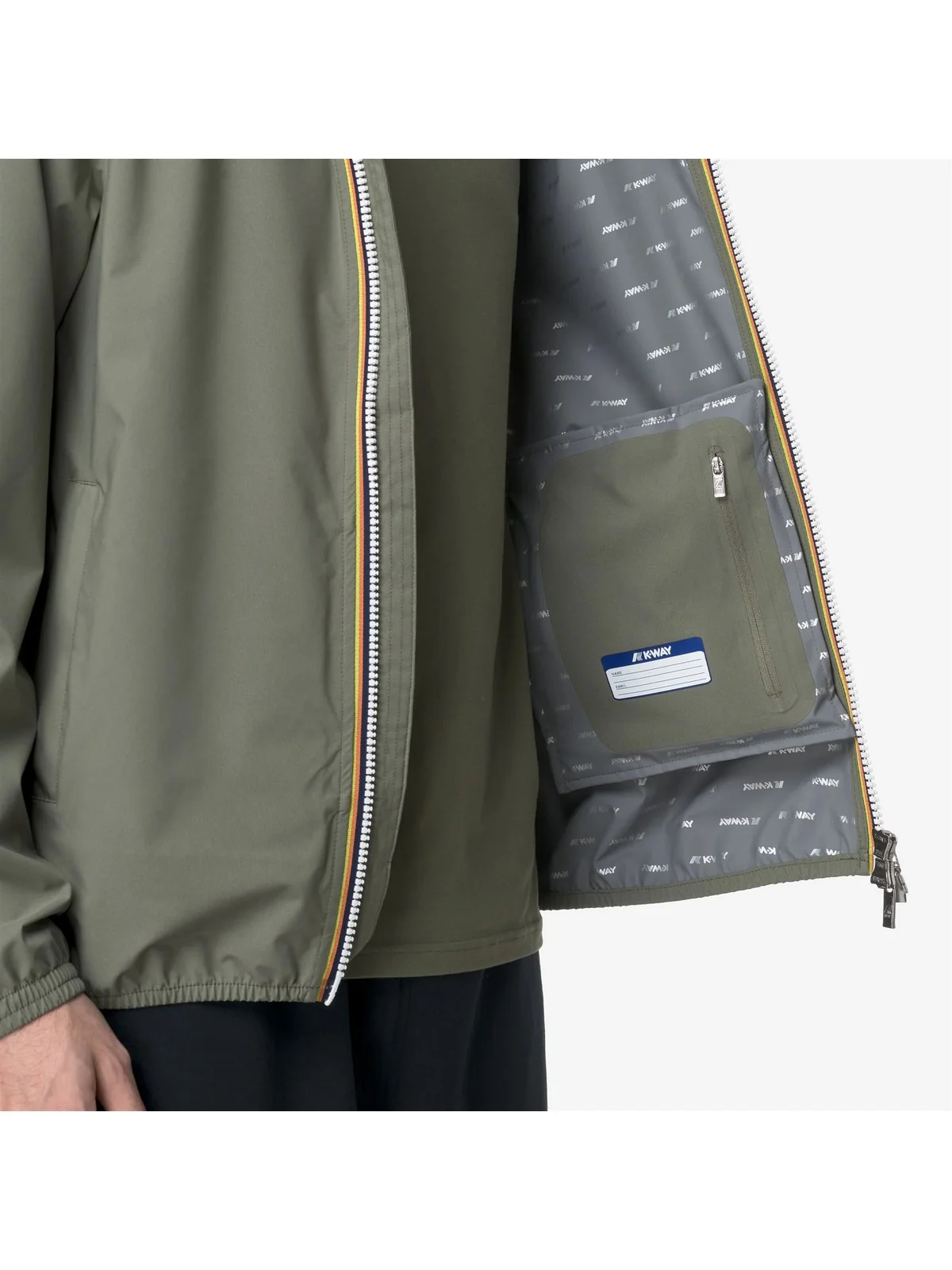 K-WAY Giubbino Uomo Jack stretch dot K5127QW V15 Green Lichen - Image 3
