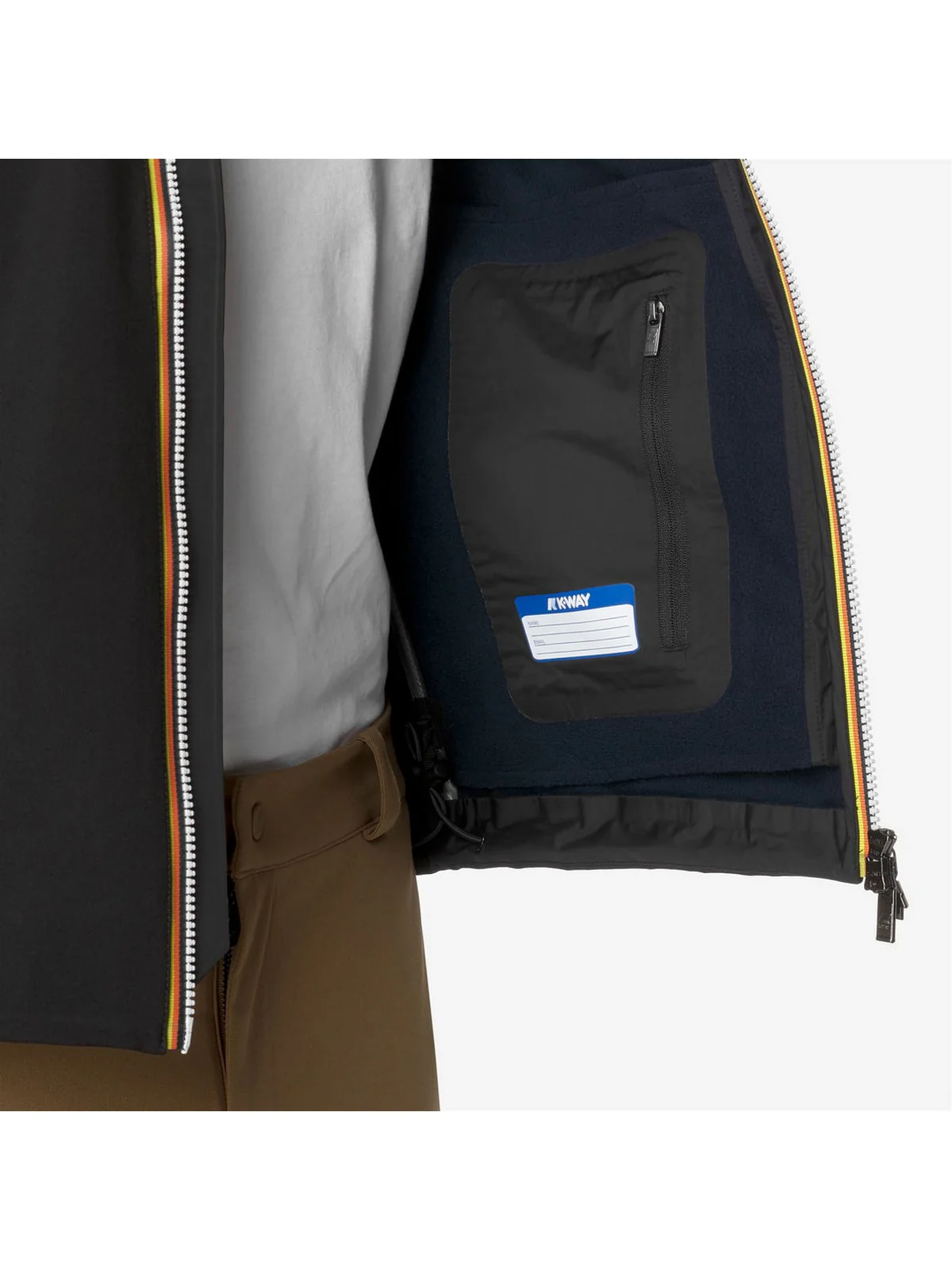 K-WAY Giubbino Uomo Jacko bonded K6131BW A3C BLACK-BLUE DEPTH - Image 2
