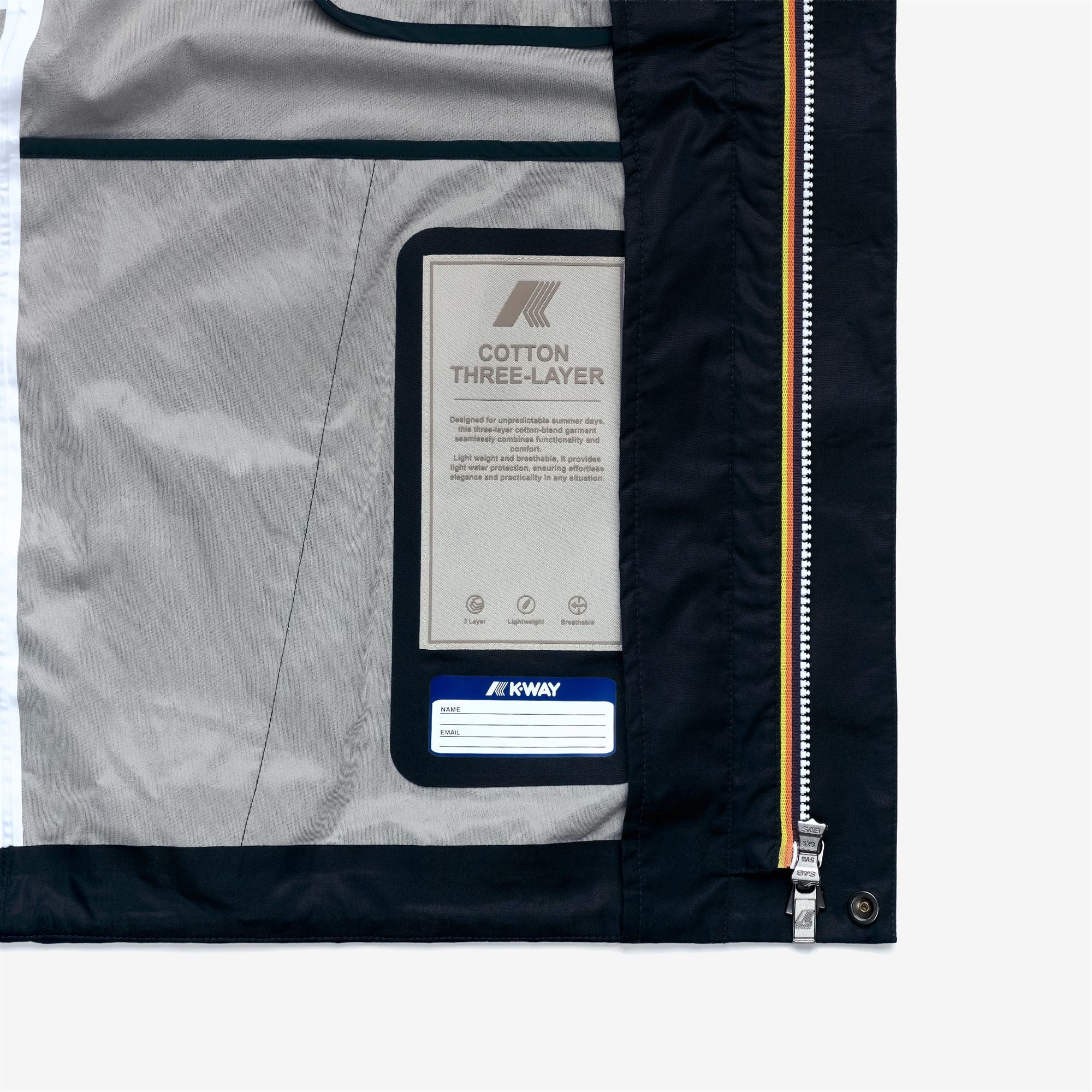 K-WAY Giubbino Uomo JACKO COTTON 3LAYERS K21344W K89 BLUE DEPTH - Image 5